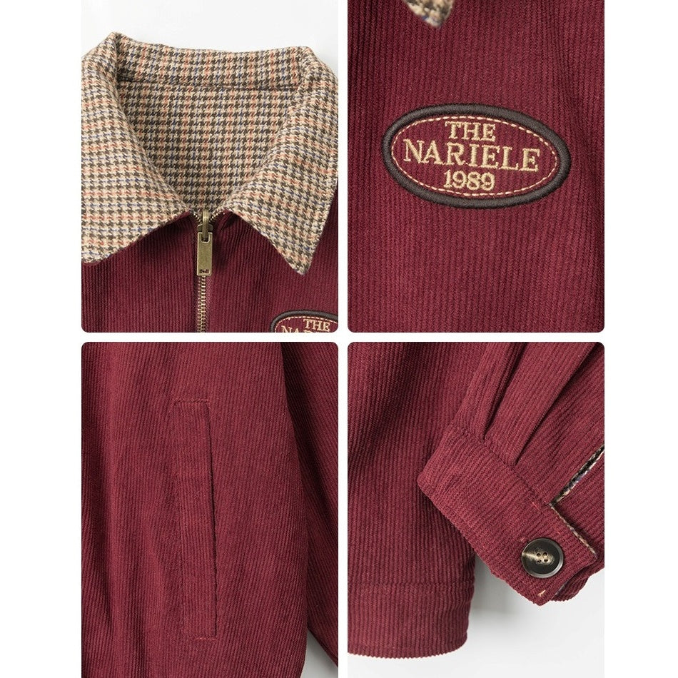 Reversible Contrast Plaid Zip Jacket NR7001
