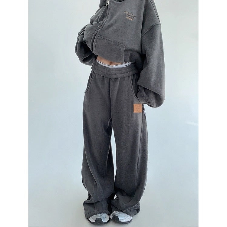 【上下別売り】Relaxed Simple Fleece Hooded Jacket ＆ Pants Set-up OS2077