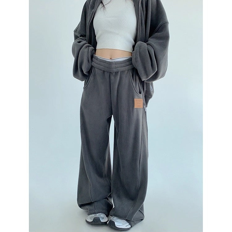 【上下別売り】Relaxed Simple Fleece Hooded Jacket ＆ Pants Set-up OS2077