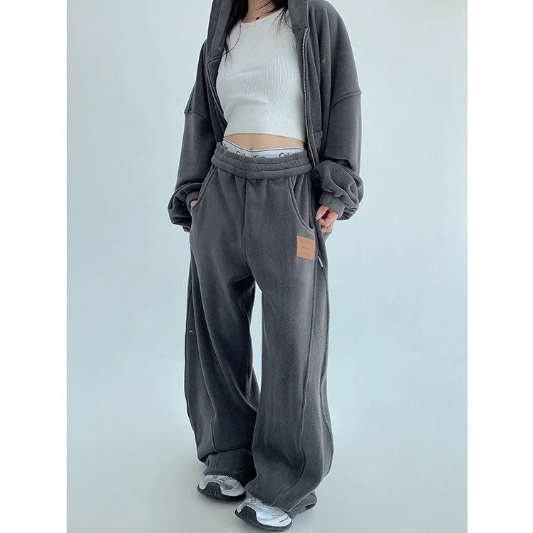 【上下別売り】Relaxed Simple Fleece Hooded Jacket ＆ Pants Set-up OS2077