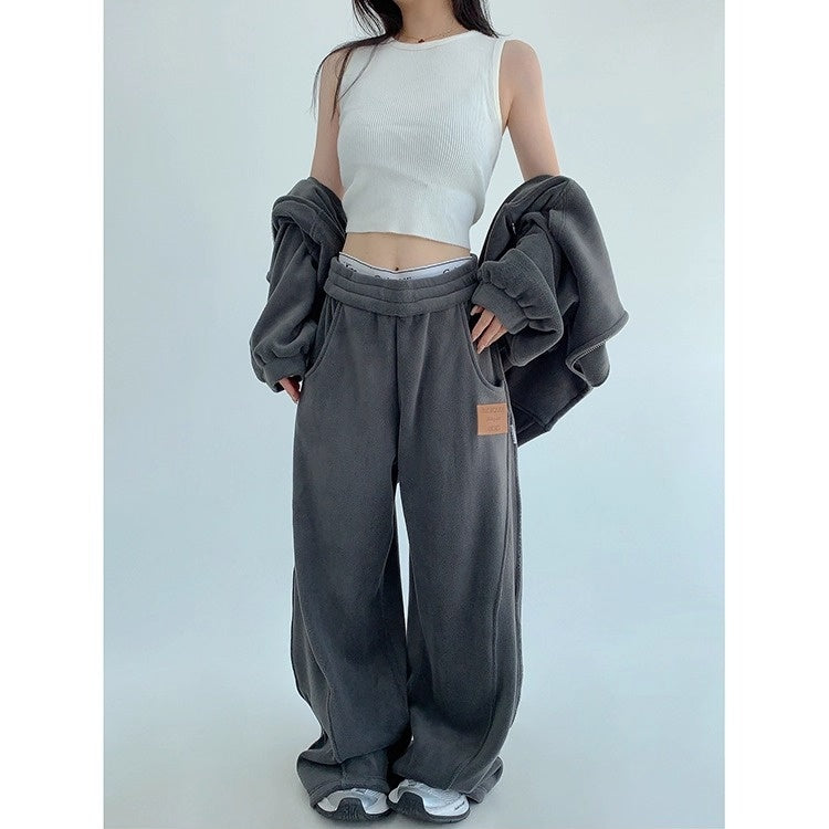 【上下別売り】Relaxed Simple Fleece Hooded Jacket ＆ Pants Set-up OS2077