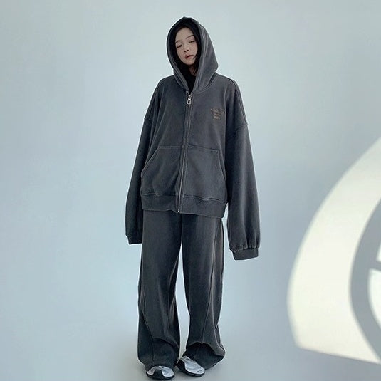 【上下別売り】Relaxed Simple Fleece Hooded Jacket ＆ Pants Set-up OS2077