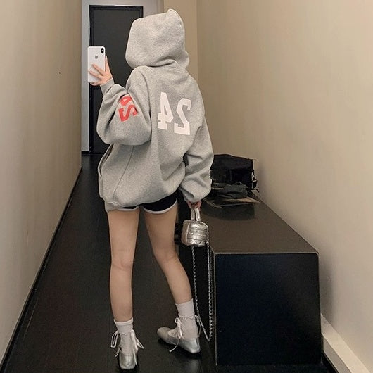 Numbering Loose Raglan Hooded Jacket OS2044