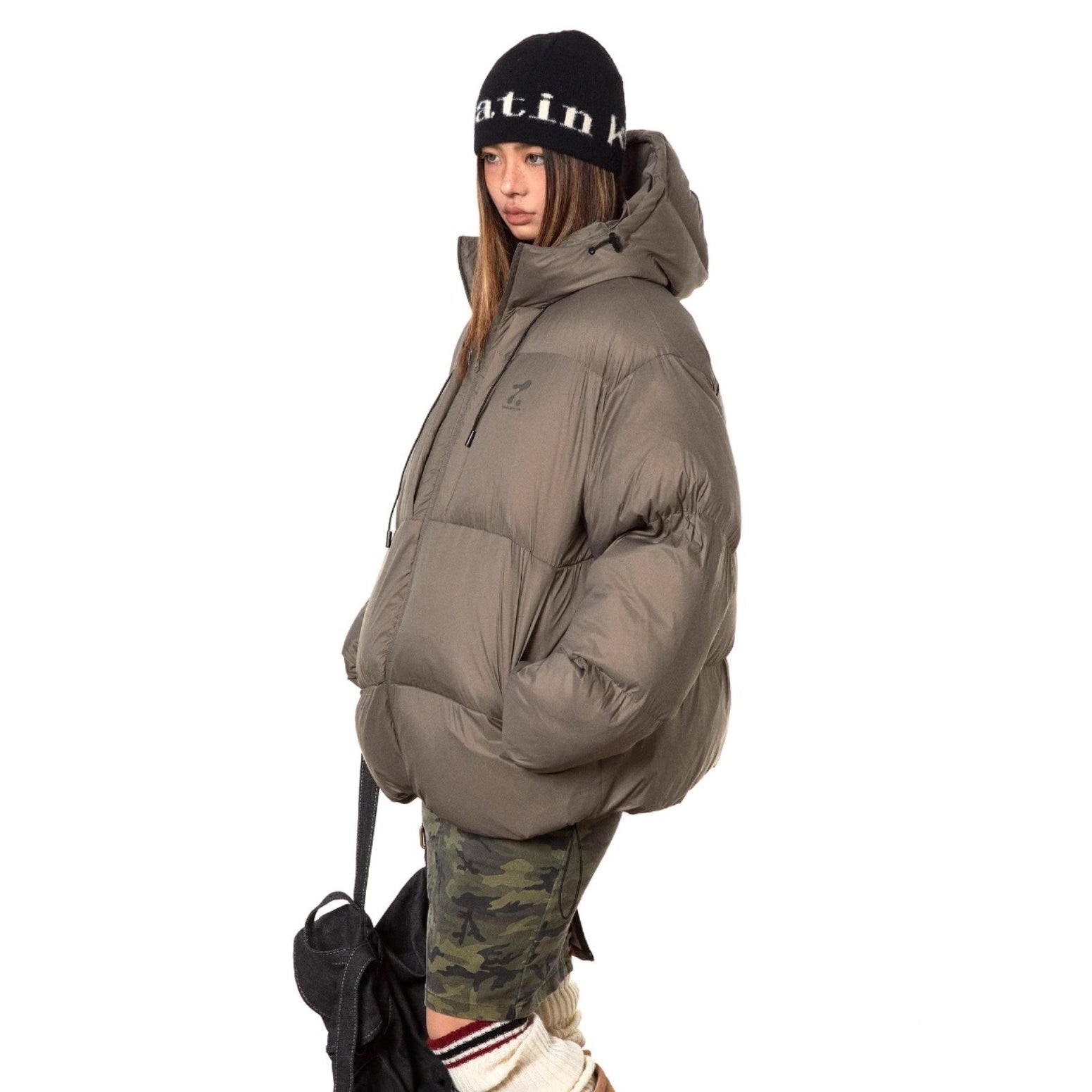 Print Hooded Short Padded Jacket TP9001