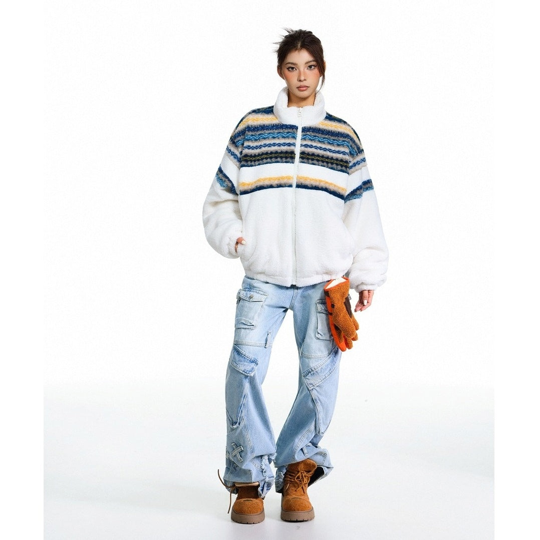 Nordic Pattern Boa Padded Jacket MY32