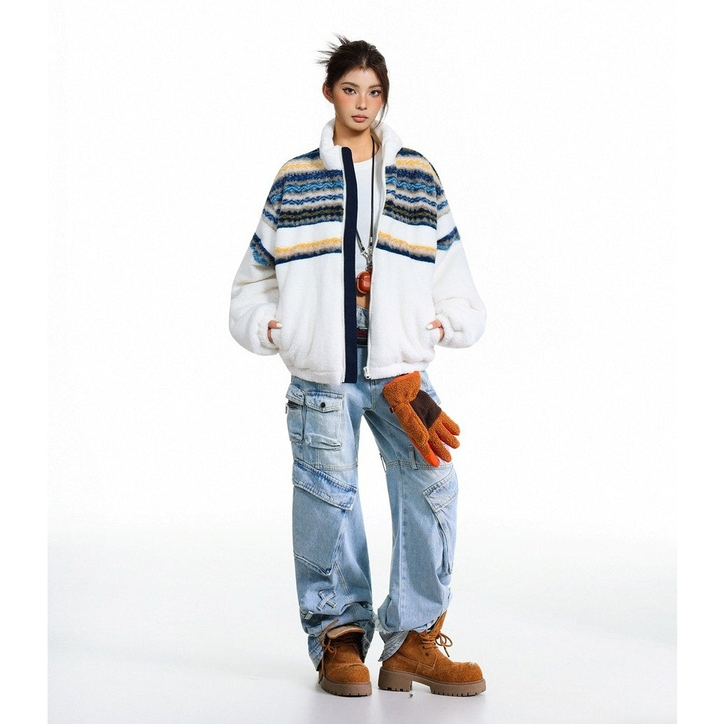 Nordic Pattern Boa Padded Jacket MY32