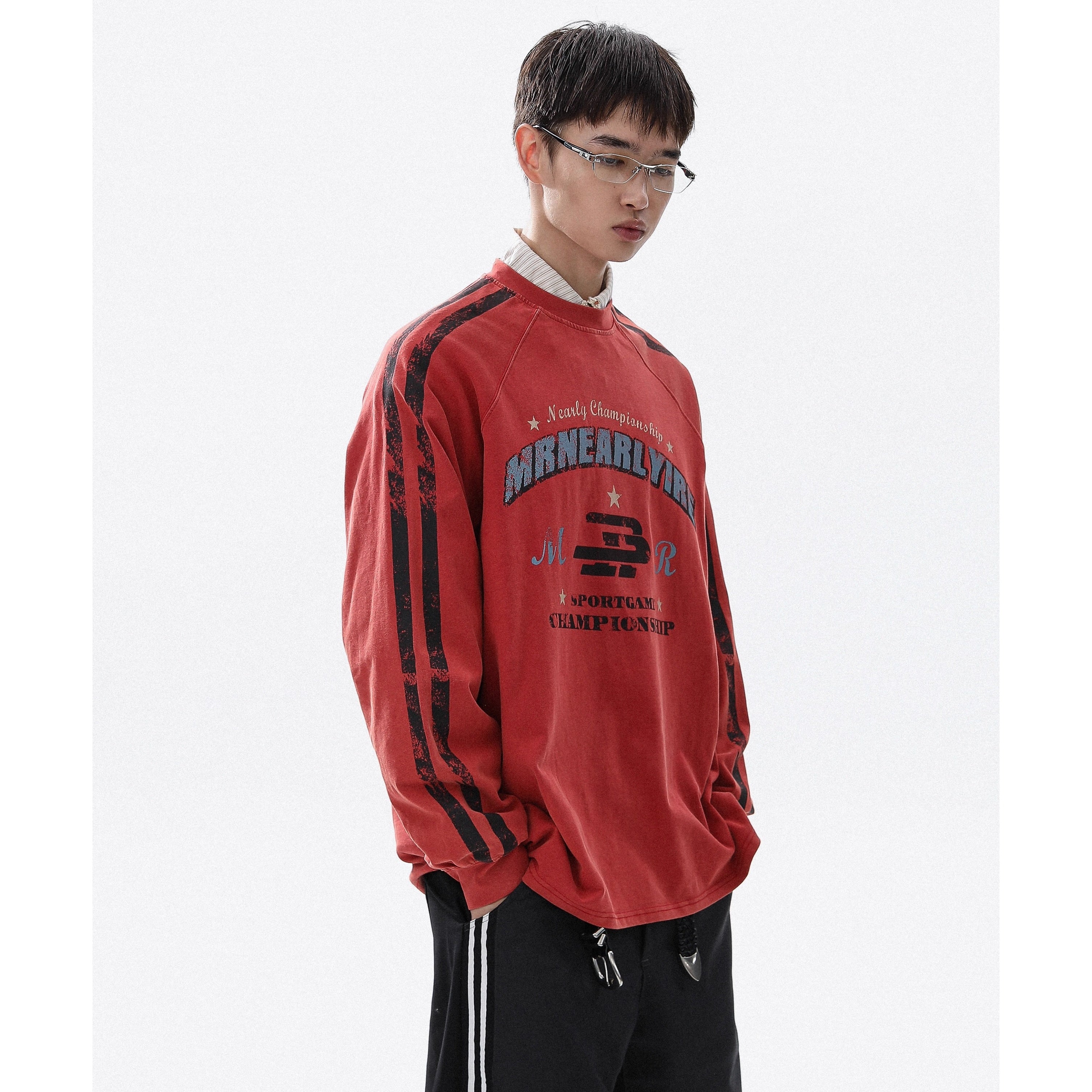 Vintage Letter Print Long Sleeve T-shirt MR8032