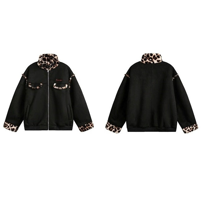 Leopard Stitch Suede Touch Padded Jacket MY35
