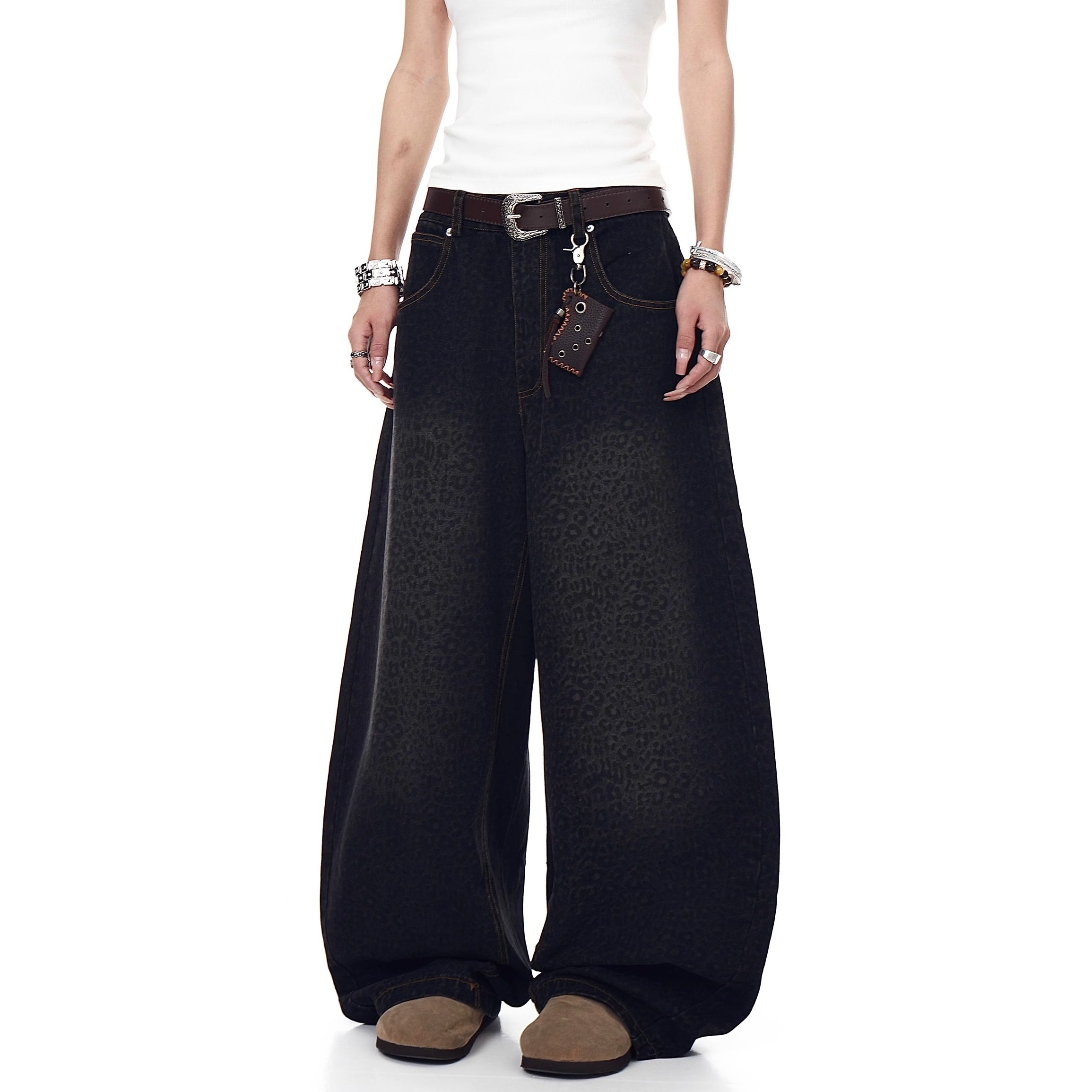 Leopard Print Wide Curve Jeans MW10201