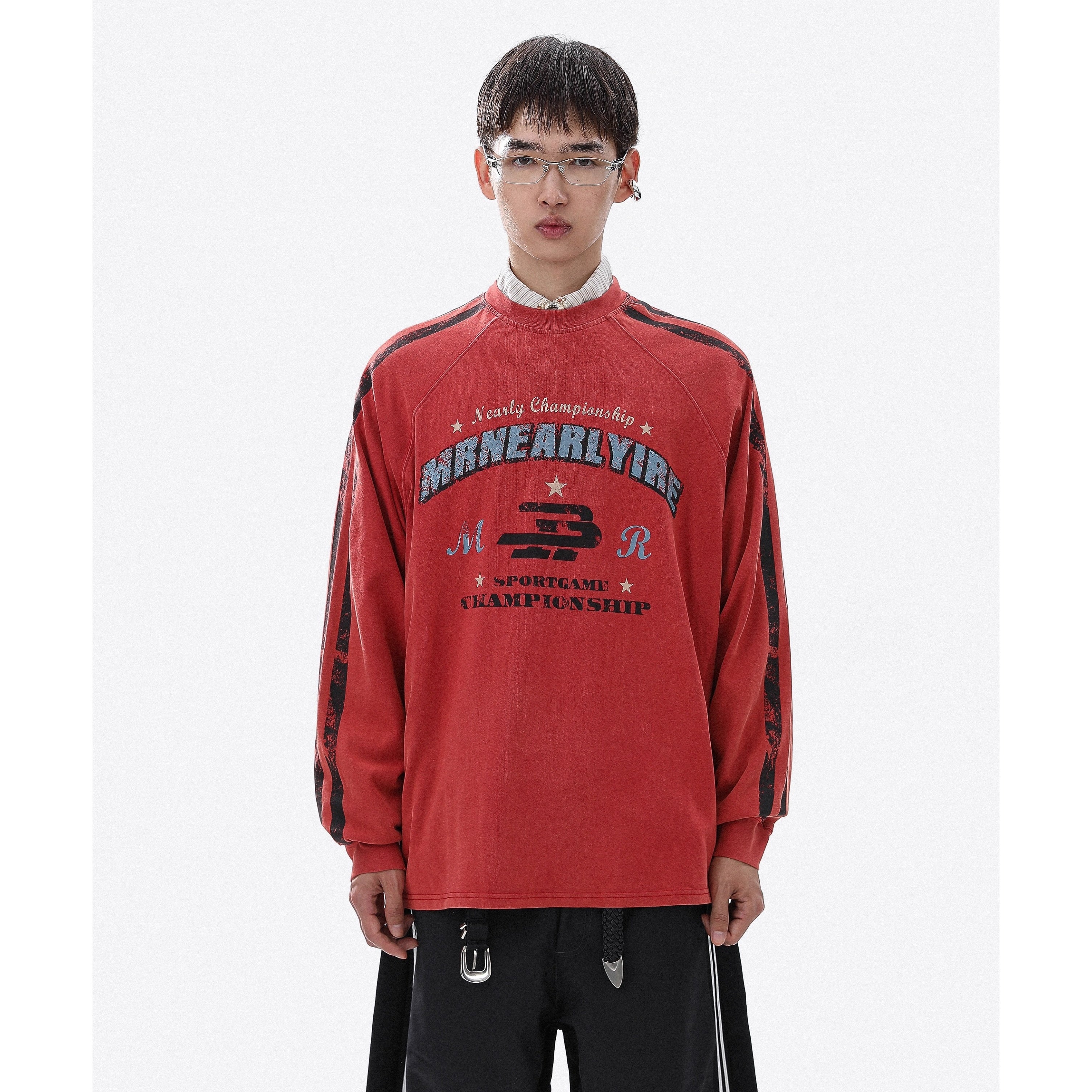 Vintage Letter Print Long Sleeve T-shirt MR8032