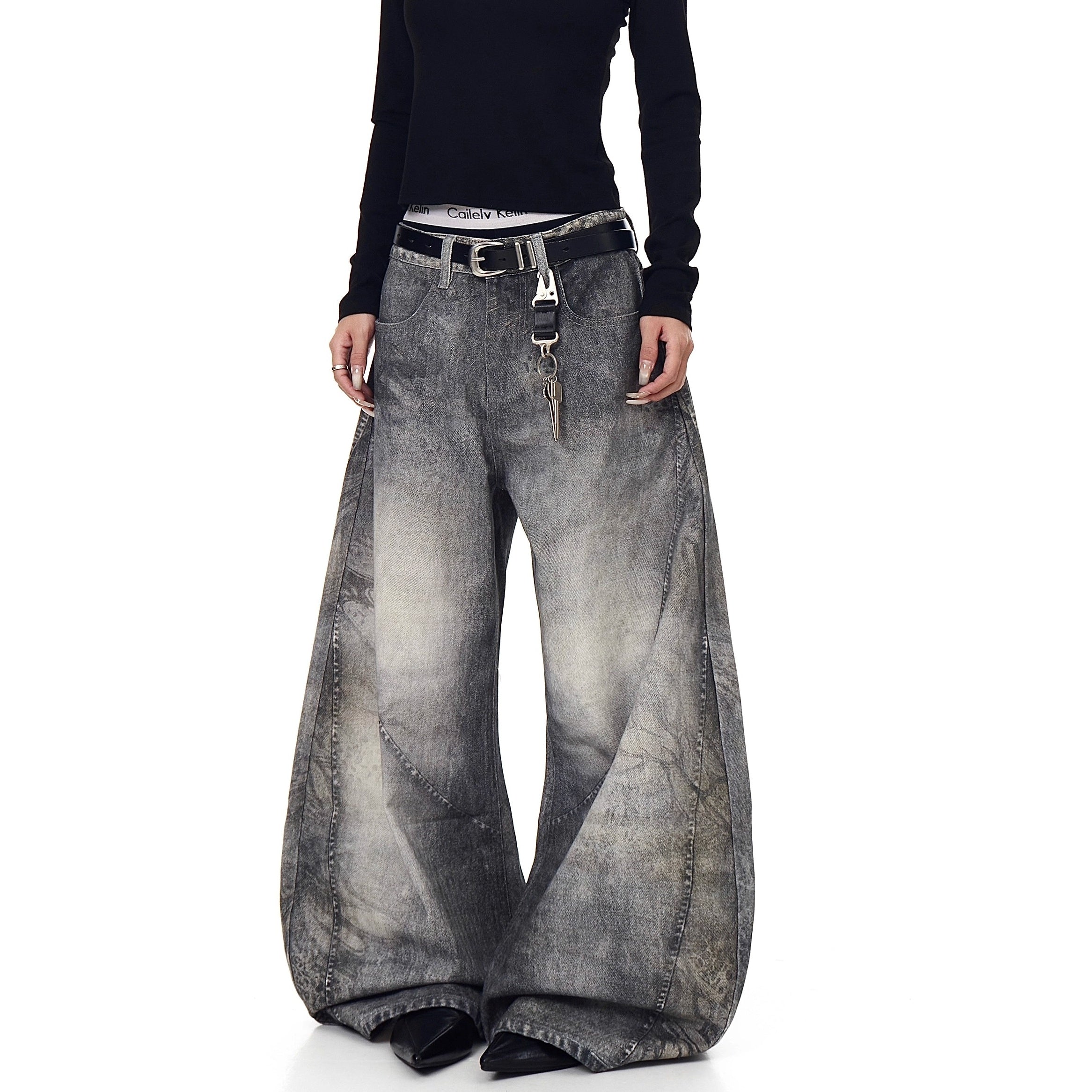 3D Printing Distressed Wide Scimitar Jeans BK7036