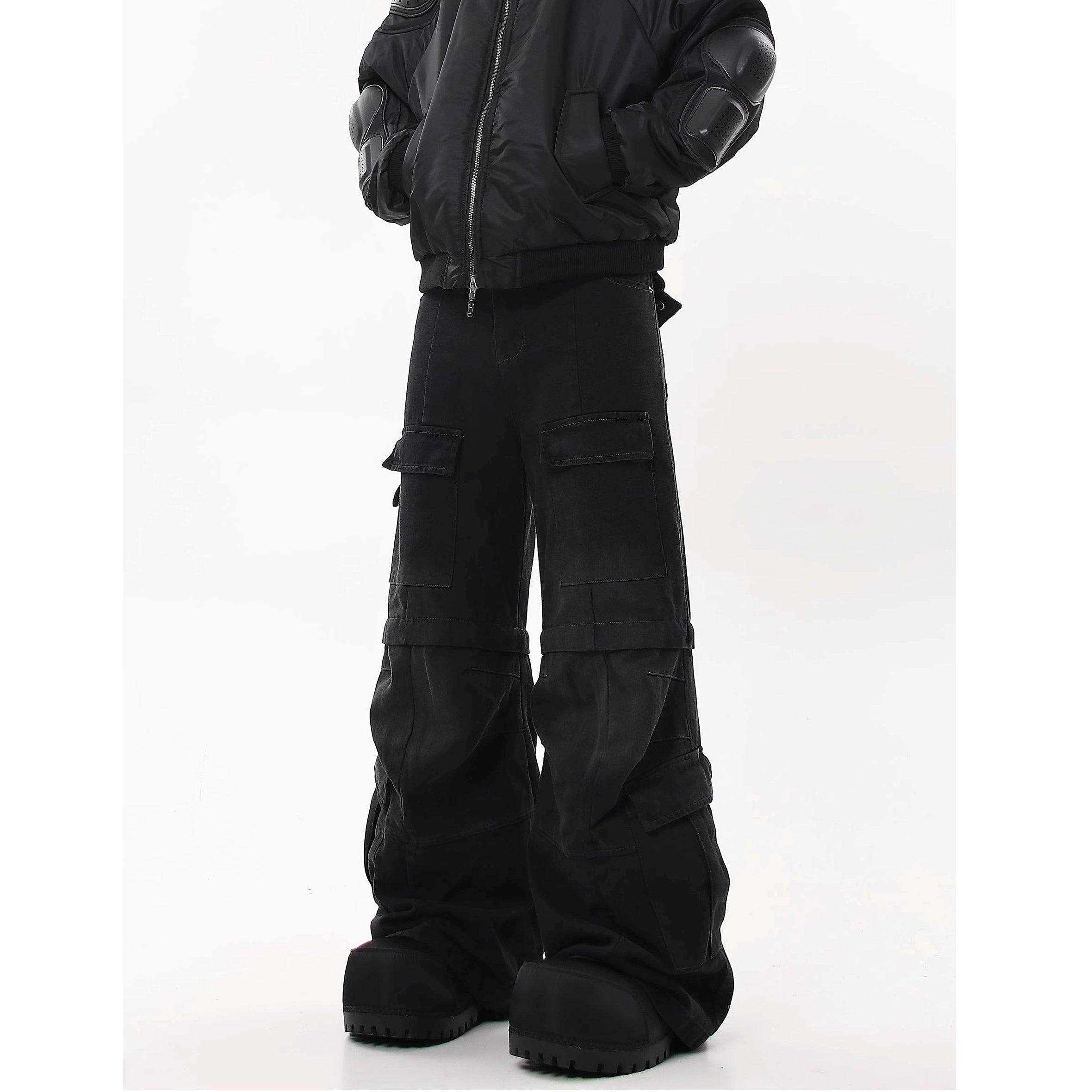 Detachable Baggy Multi-pocket Cargo Jeans MW10202