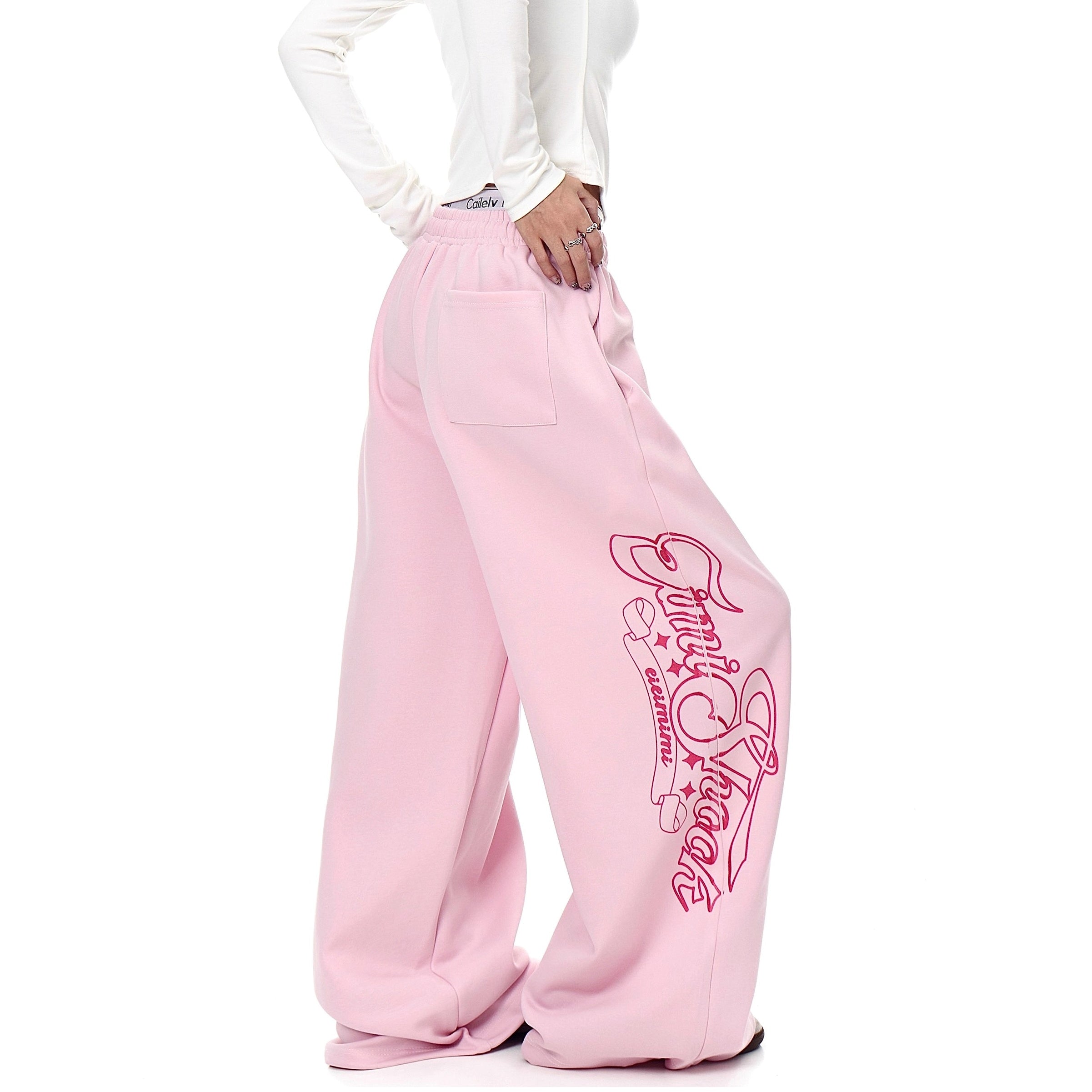 Monogram Print Wide Sweat Pants MW10288