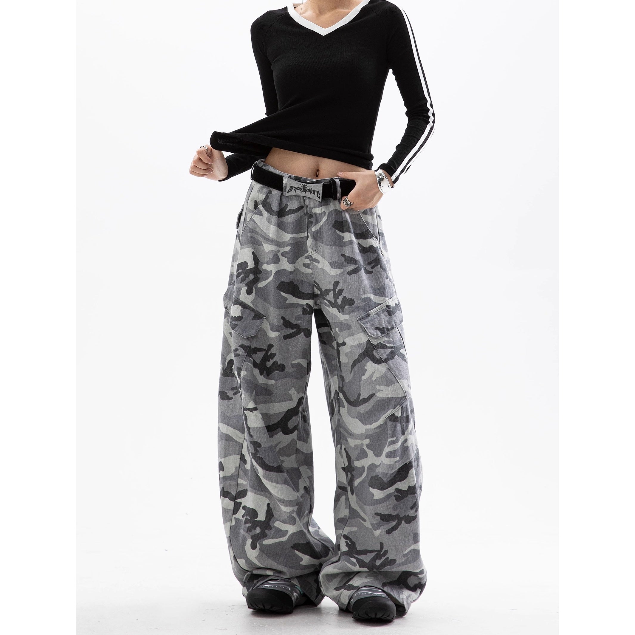 Vintage Camouflage Loose Cargo Pants IC9112