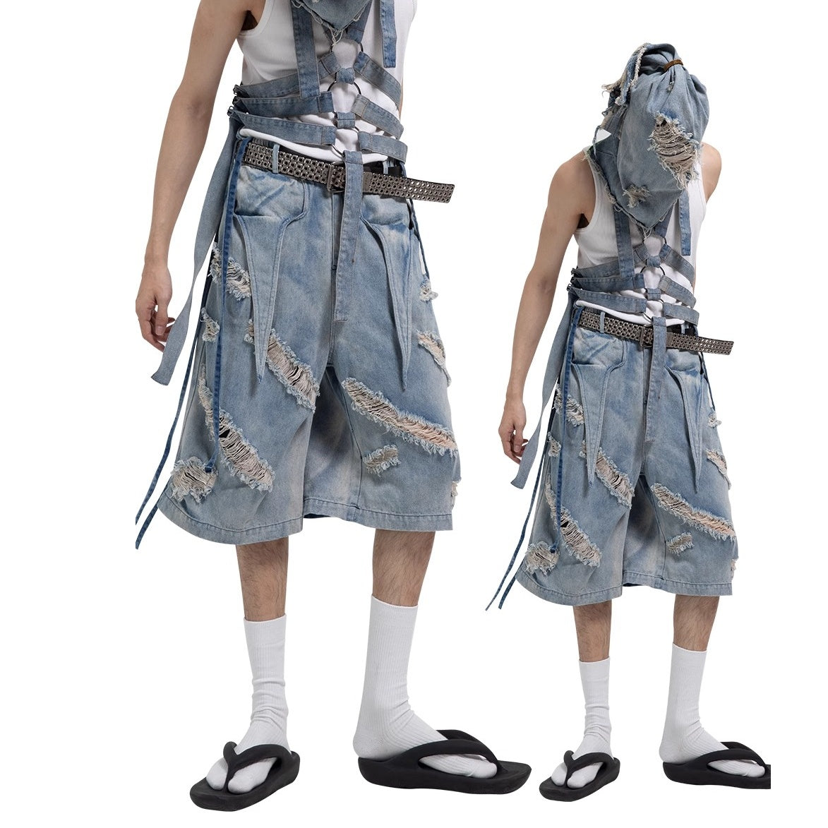 Three-pin Buckle Rivets Punk Belt MW10206