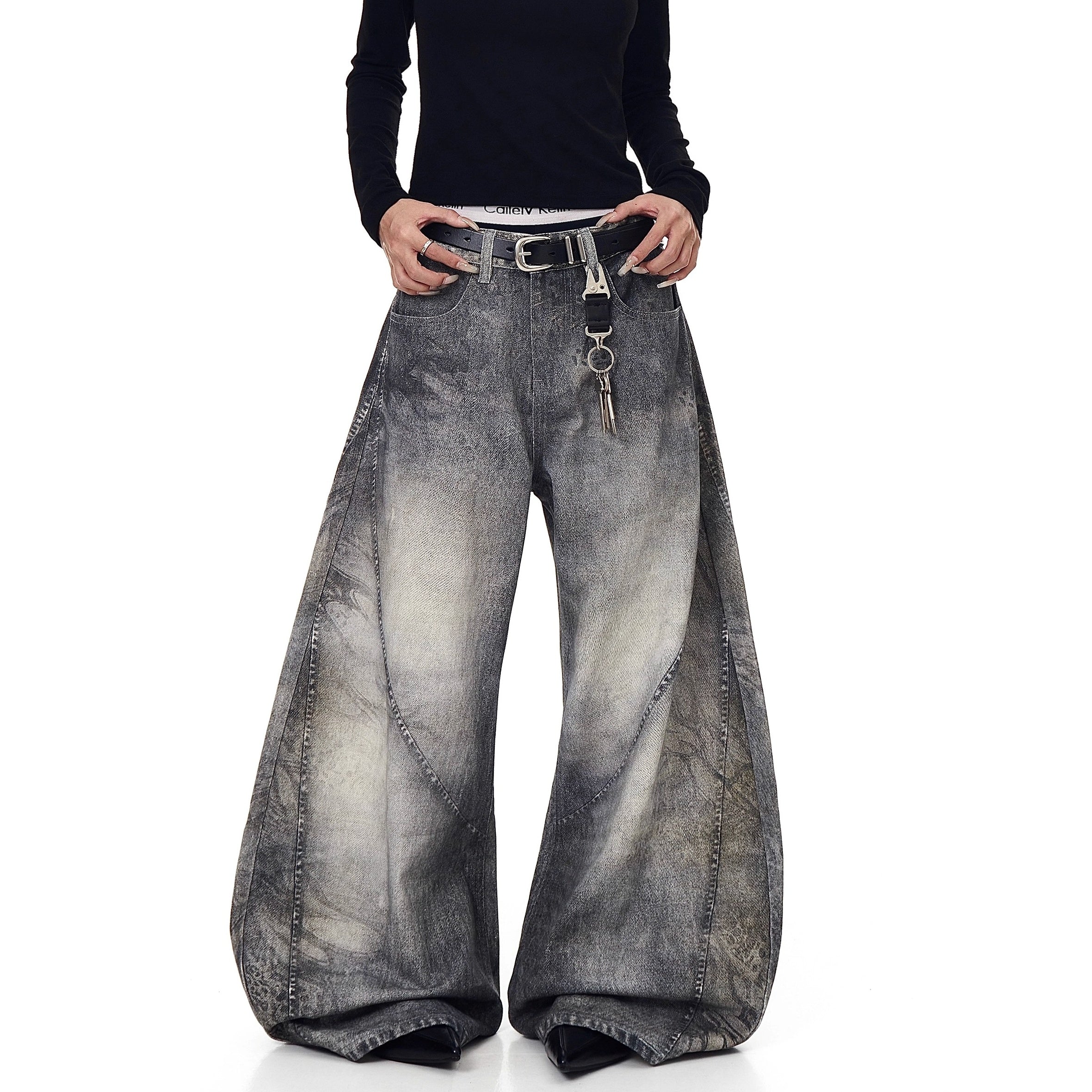 3D Printing Distressed Wide Scimitar Jeans BK7036