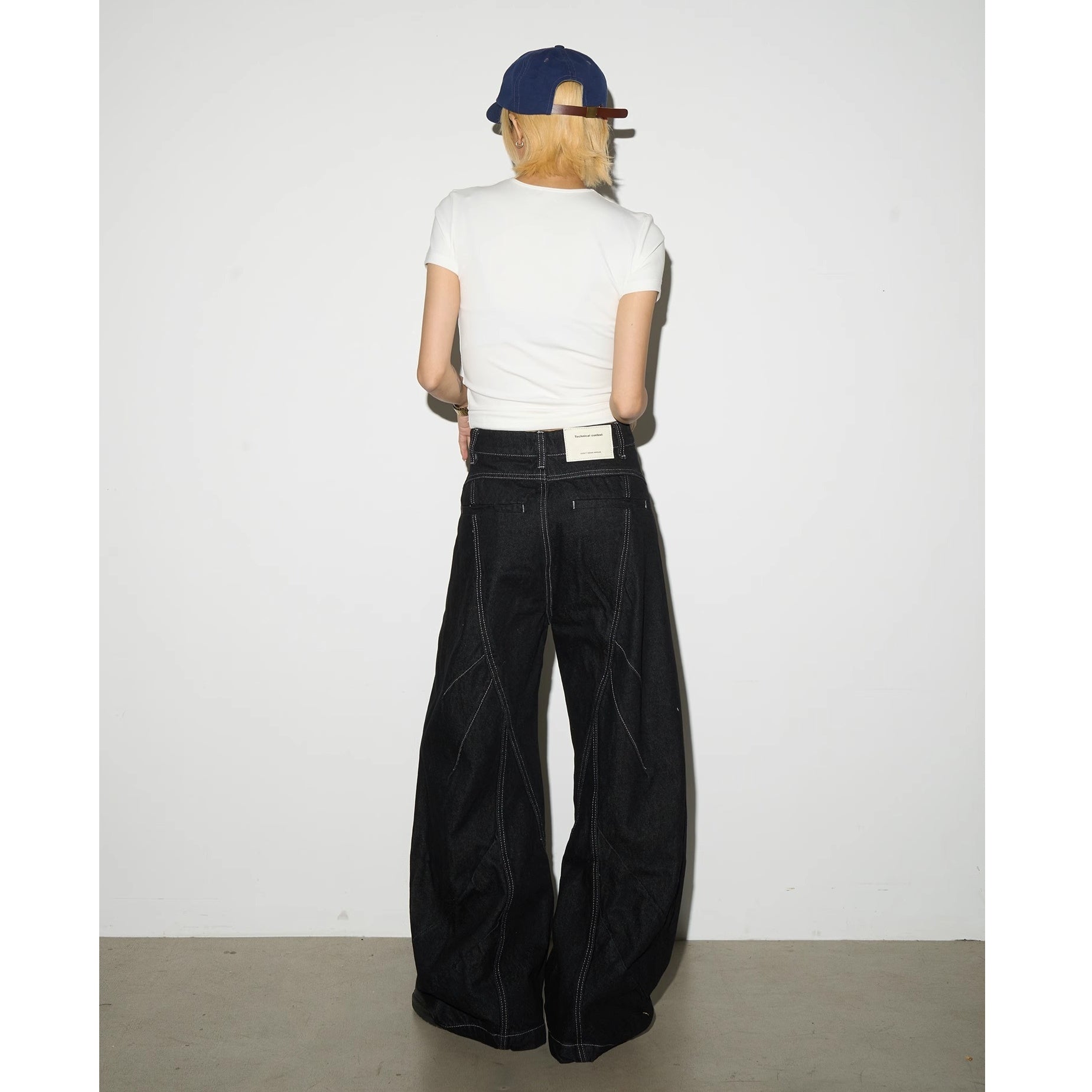 ステッチバルーンワイドデニムパンツ MN9022