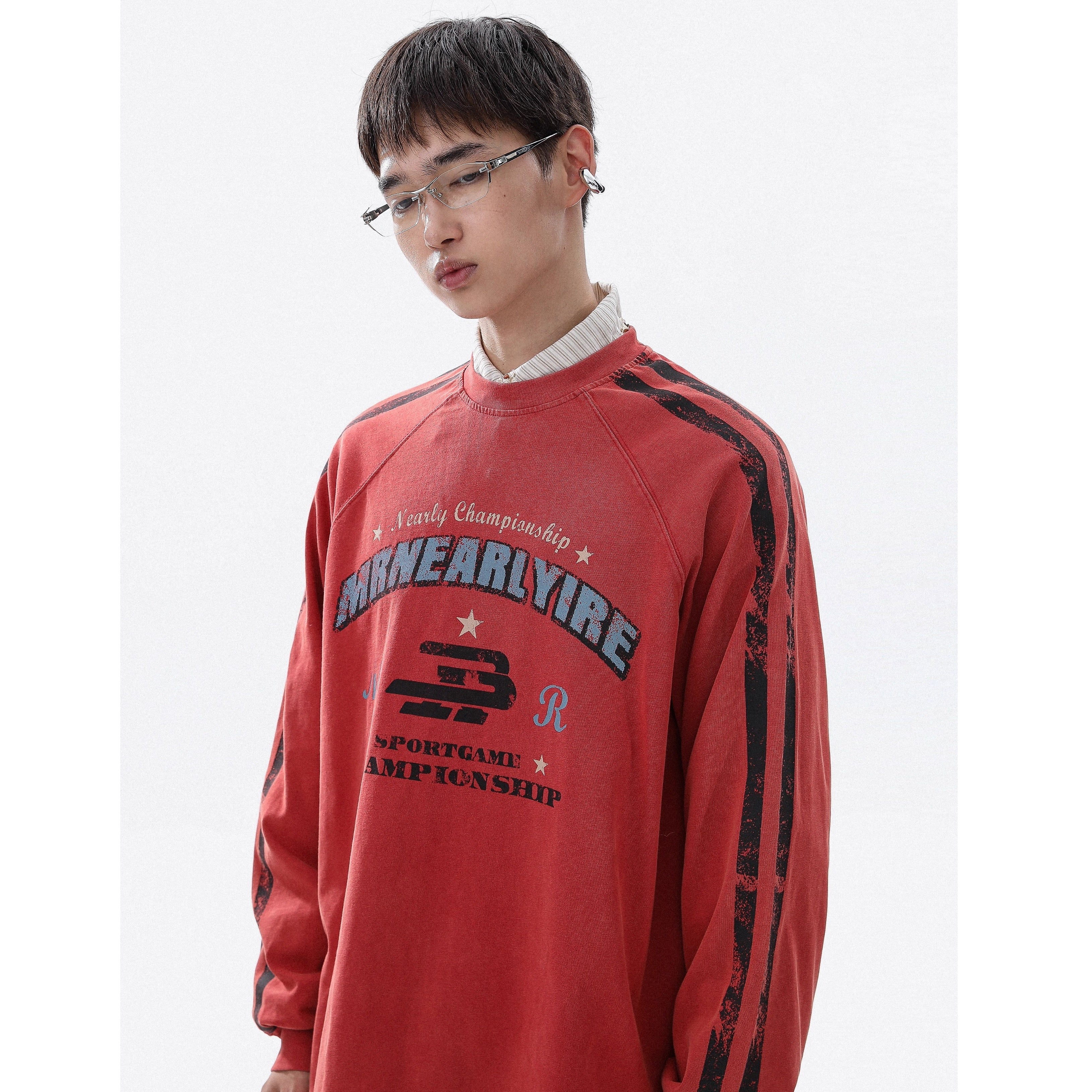 Vintage Letter Print Long Sleeve T-shirt MR8032