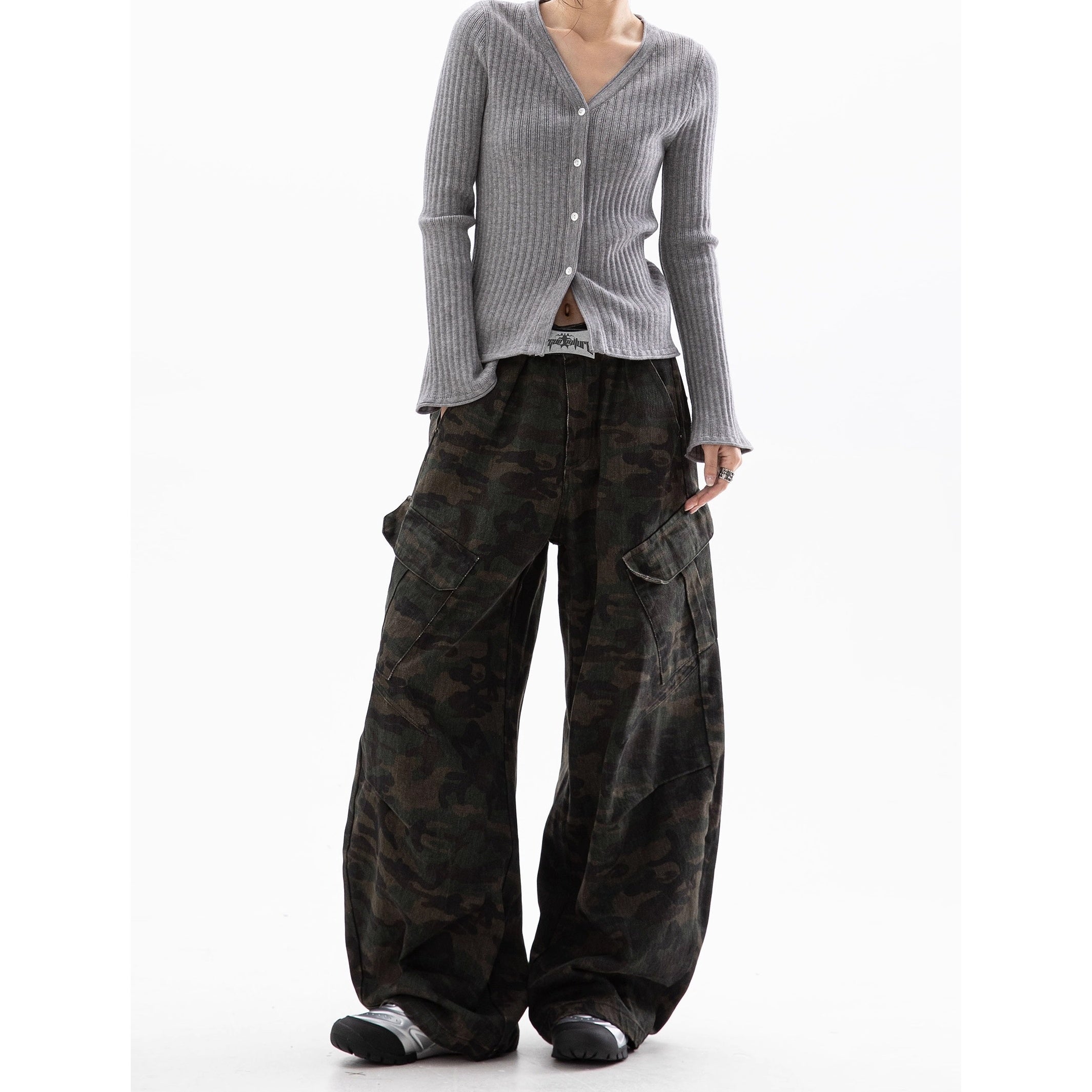 Vintage Camouflage Loose Cargo Pants IC9112
