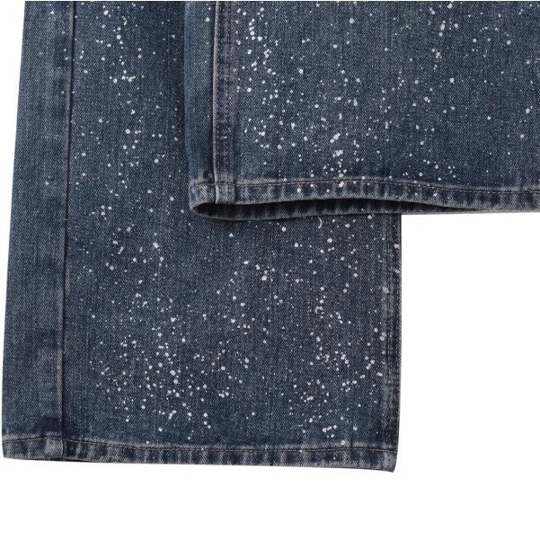 Ink Splash High-waisted Wide-leg Jeans MW10200