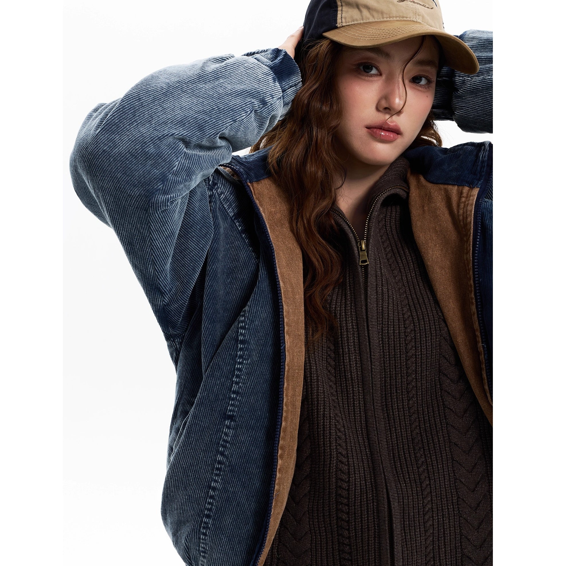 Corduroy Padded Hooded Jacket MW10306