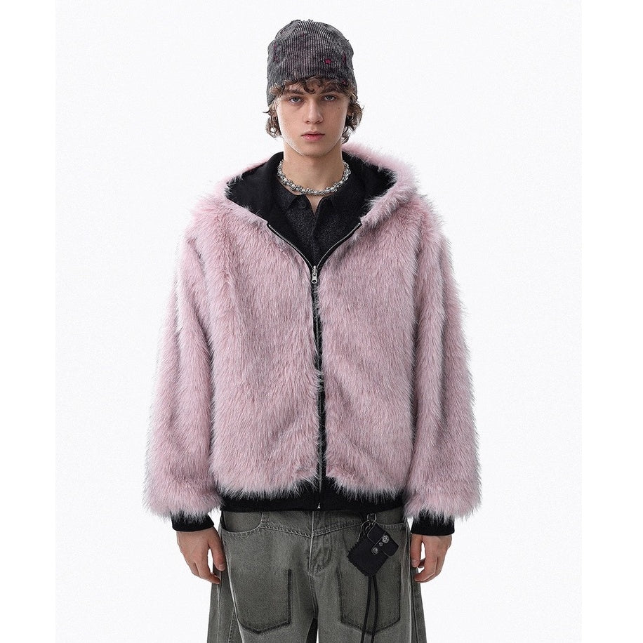 Fur Collar Reversible Hooded Jacket MR8030