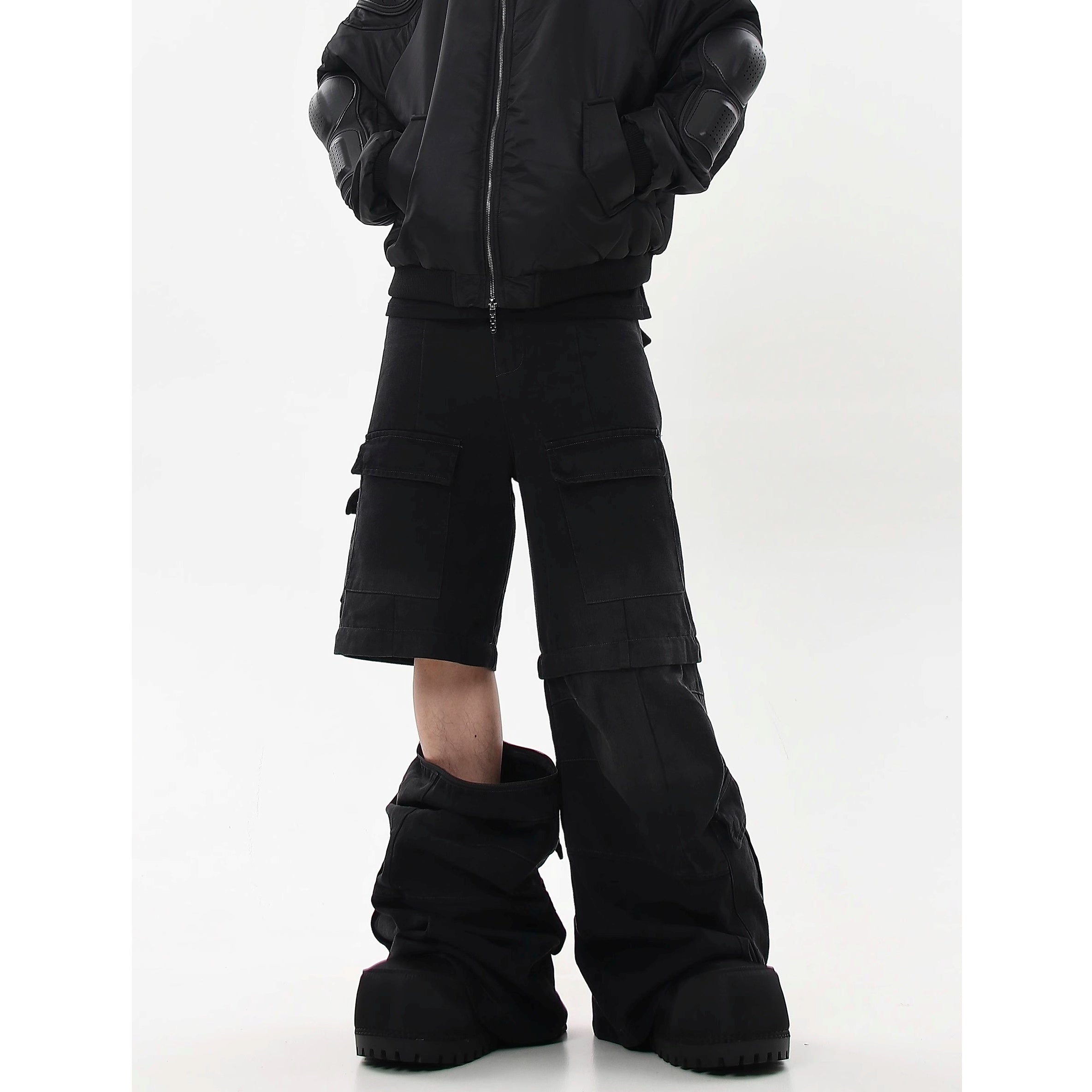 Detachable Baggy Multi-pocket Cargo Jeans MW10202