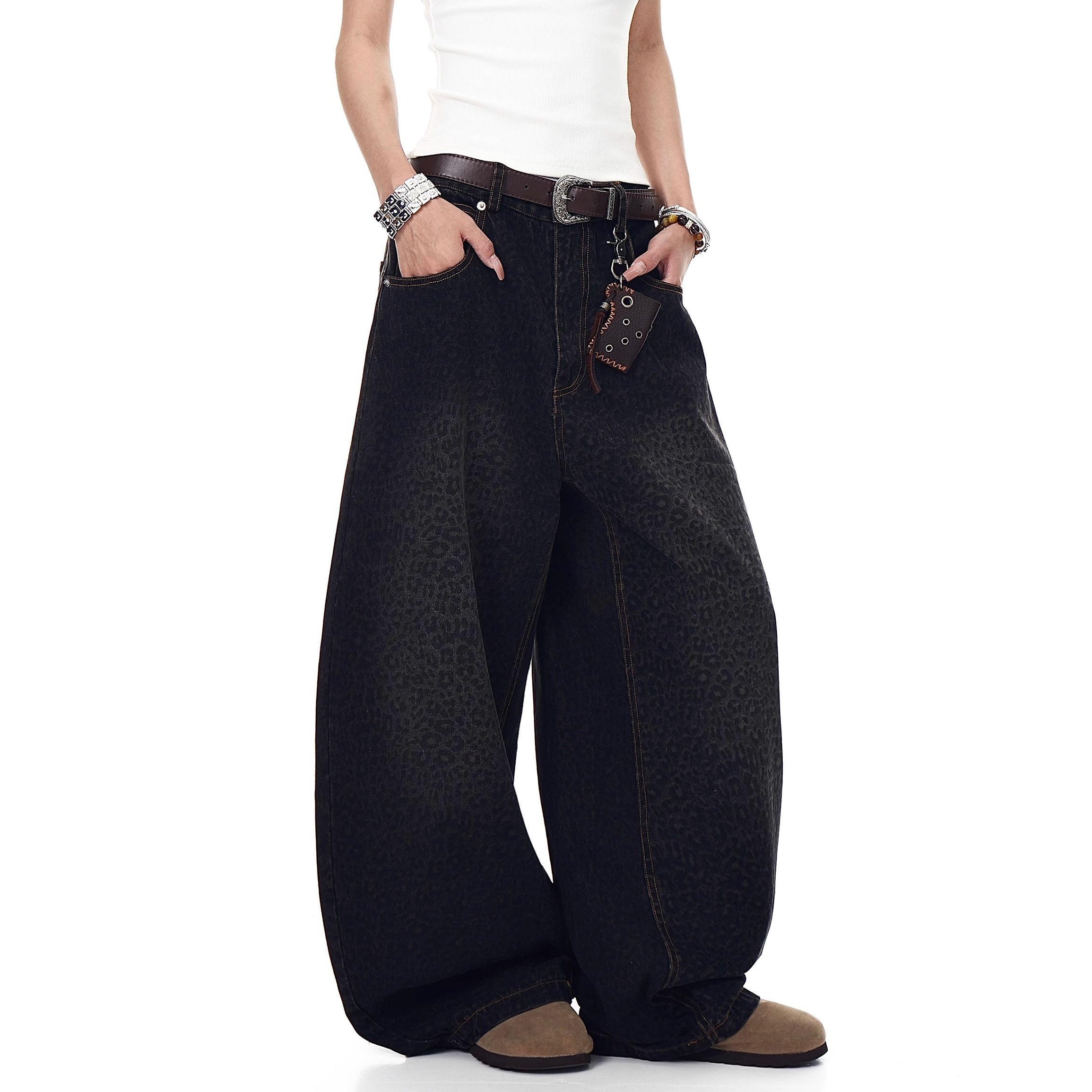 Leopard Print Wide Curve Jeans MW10201