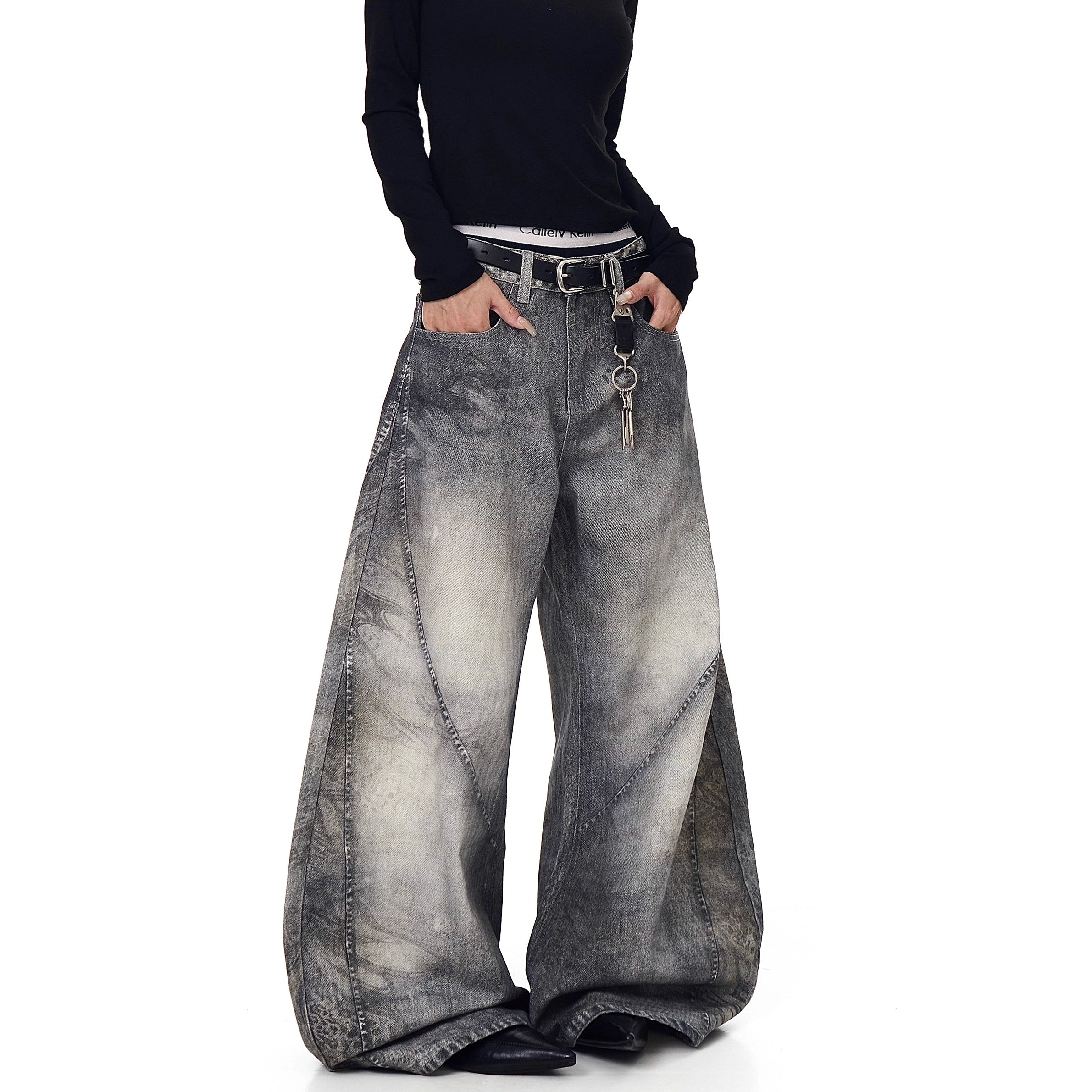 3D Printing Distressed Wide Scimitar Jeans BK7036
