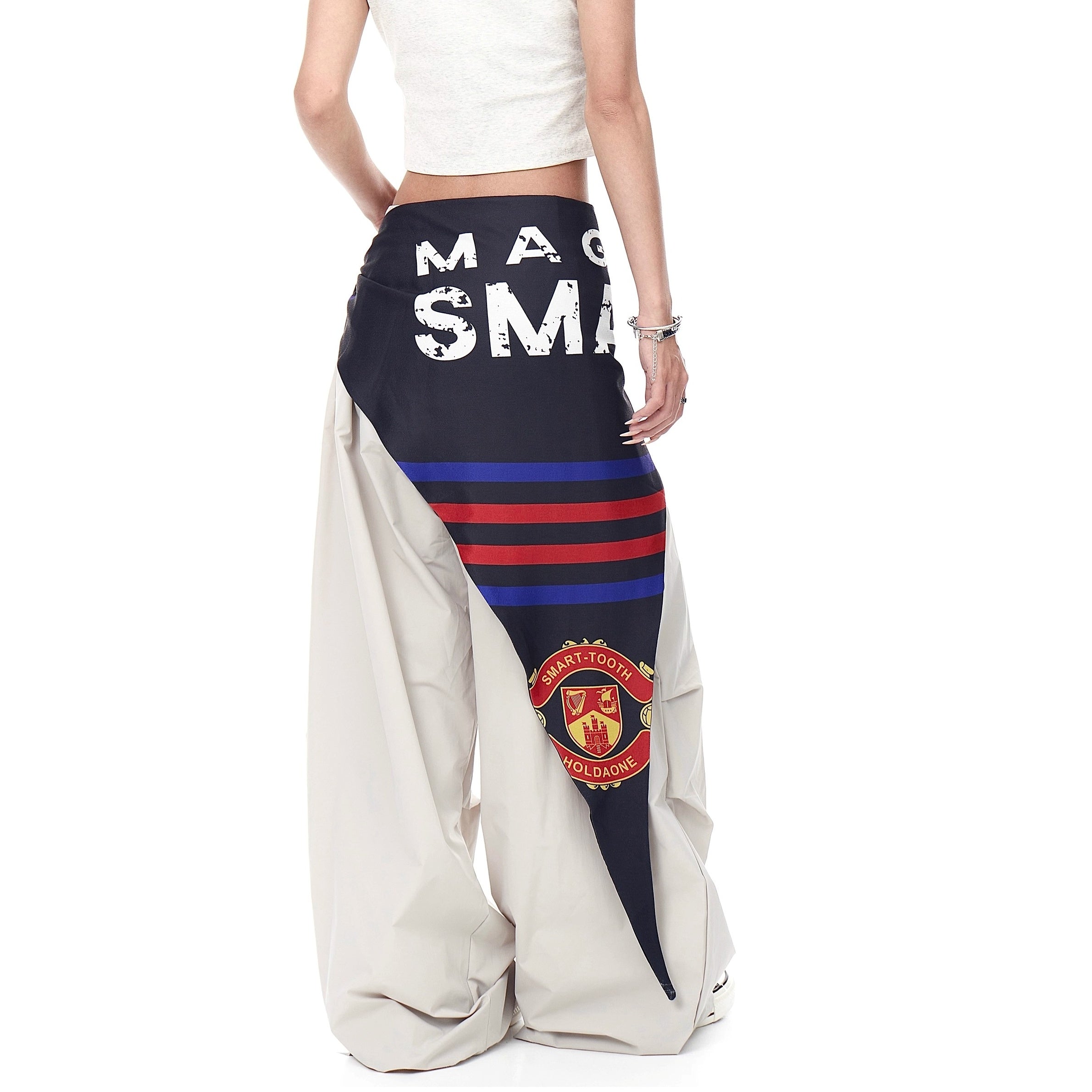 Cargo Paratrooper Curve Pants With Hip Curtain Scarf BK7005