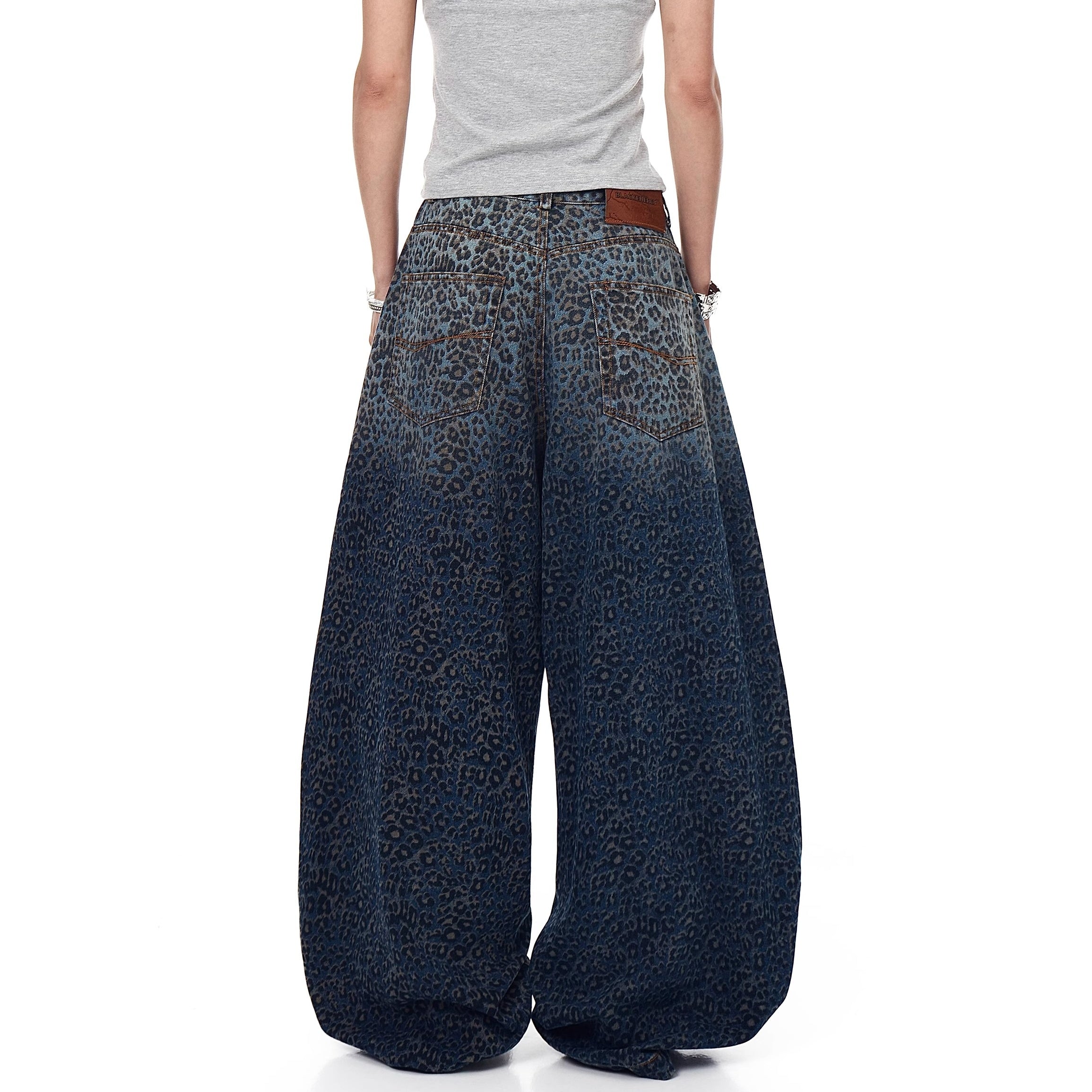 Leopard Print Wide Curve Jeans MW10201