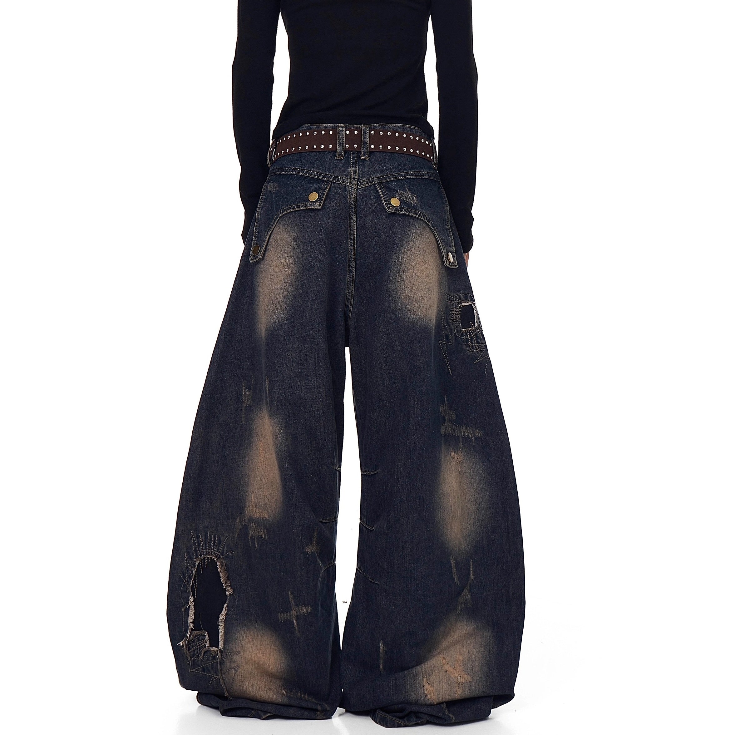 Raw Edge Deconstruction Scimitar Jeans BK7037