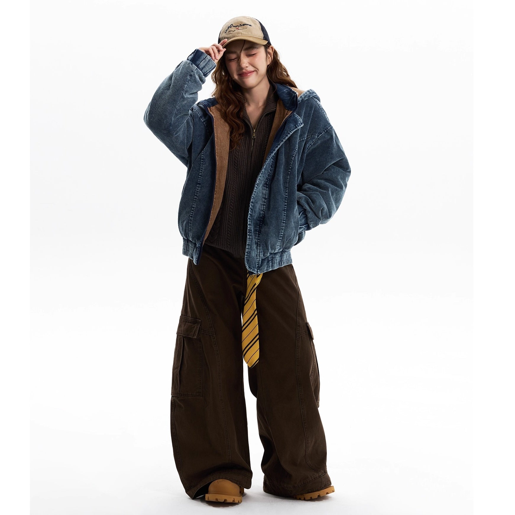 Corduroy Padded Hooded Jacket MW10306