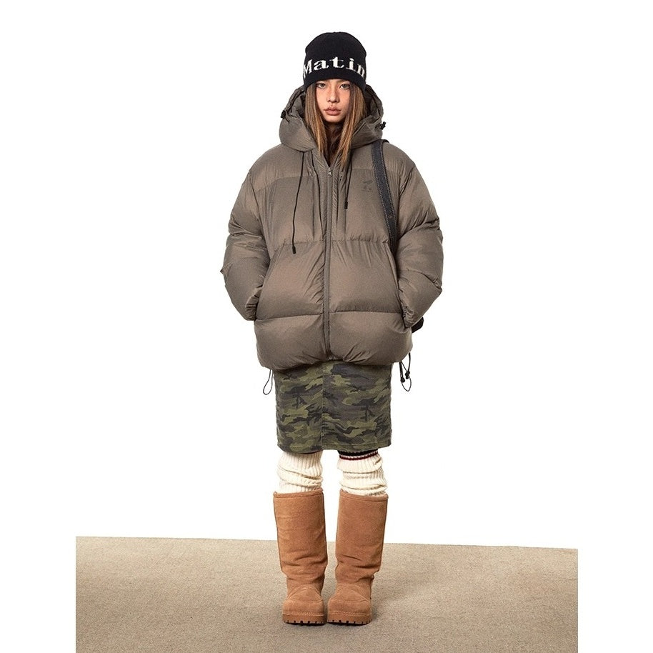 Print Hooded Short Padded Jacket TP9001