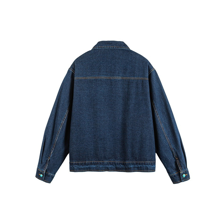 Turquoise Button Denim Jacket MY34