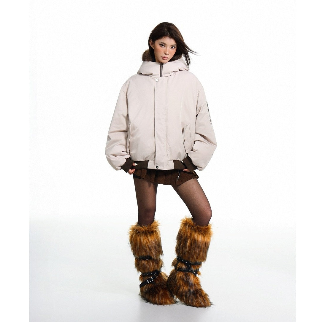 Fur Collar Hooded Padded Jacket MY33
