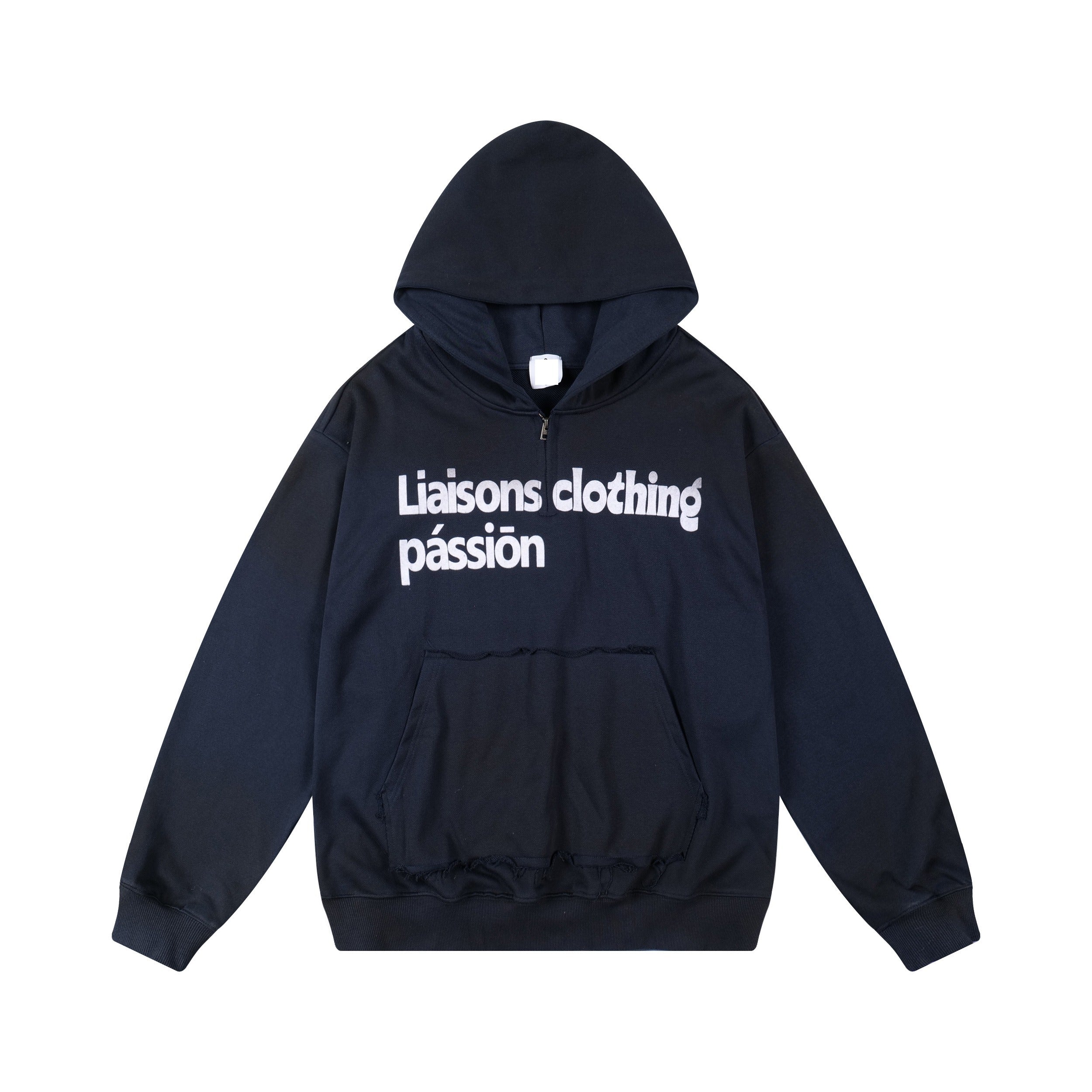 Irregular Smudging Monogram Print Hoodie MN9041