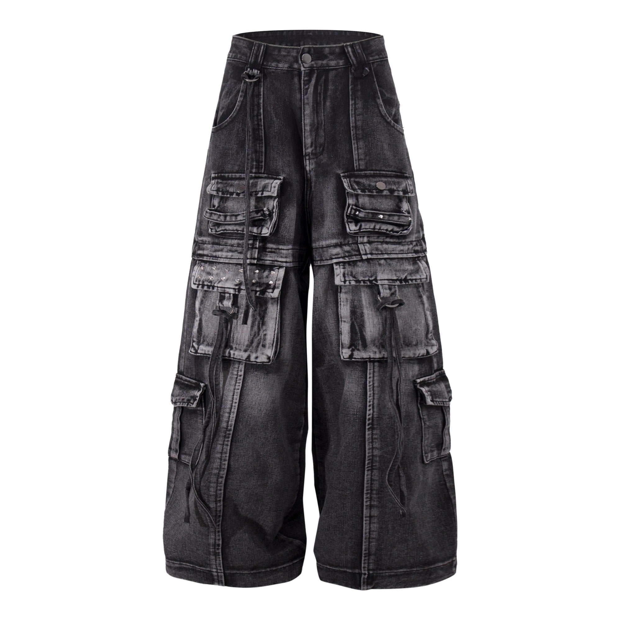 Washed Heavy Industry Cargo Jeans BK7009