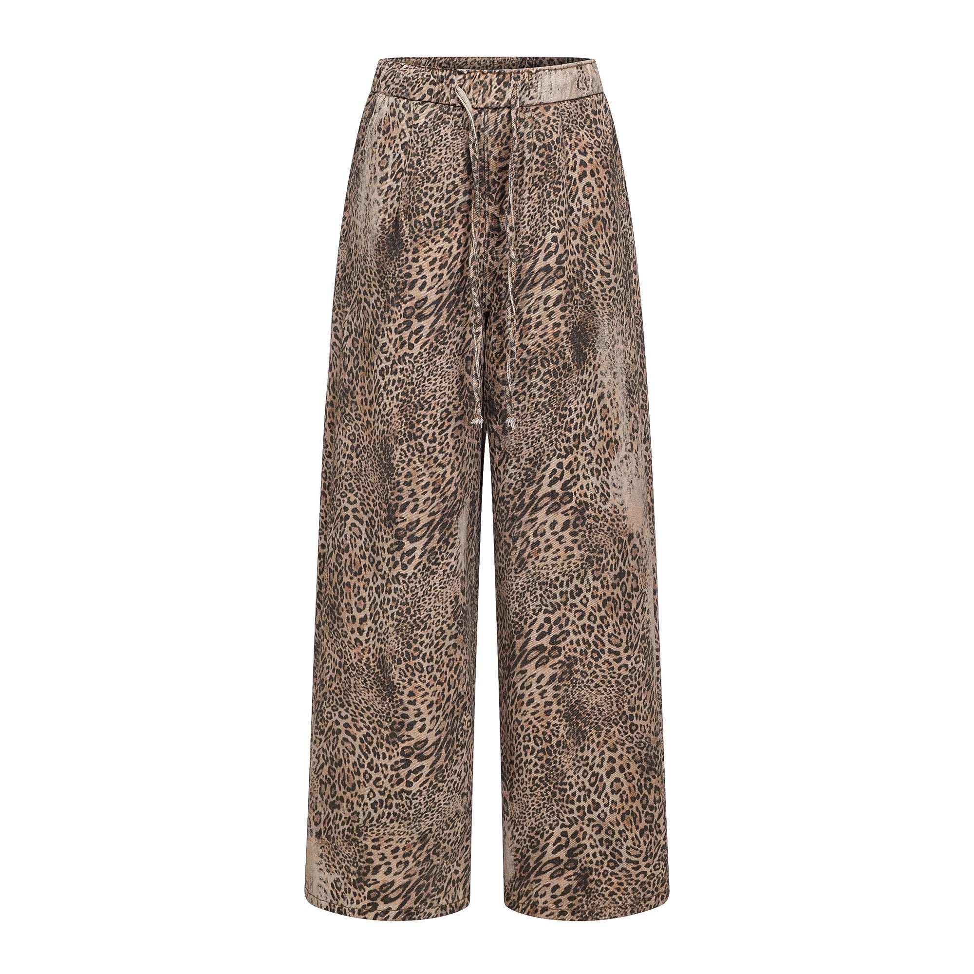 Vintage Washed Leopard Print Loose Pants BK7010