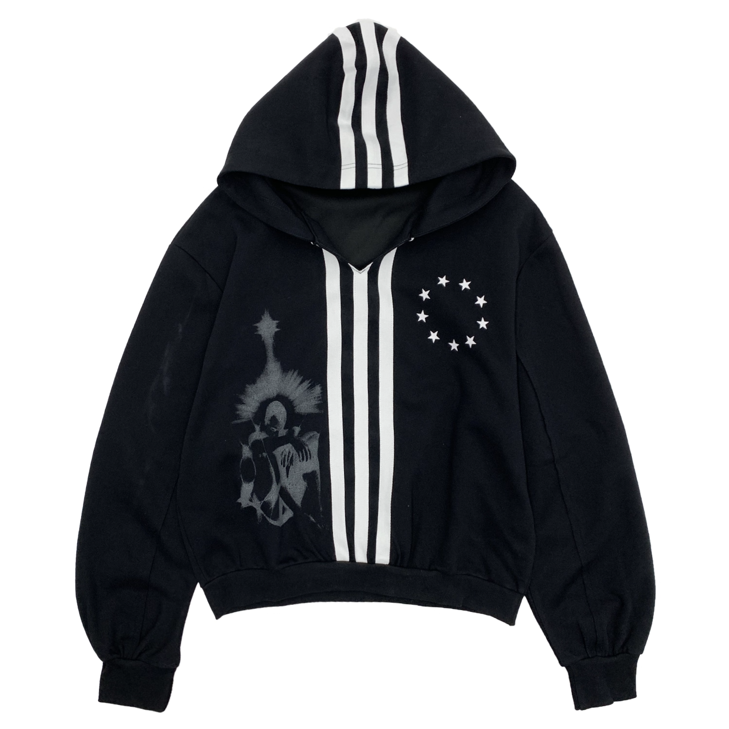 Three Bars Short V-neck Hoodie MN9031