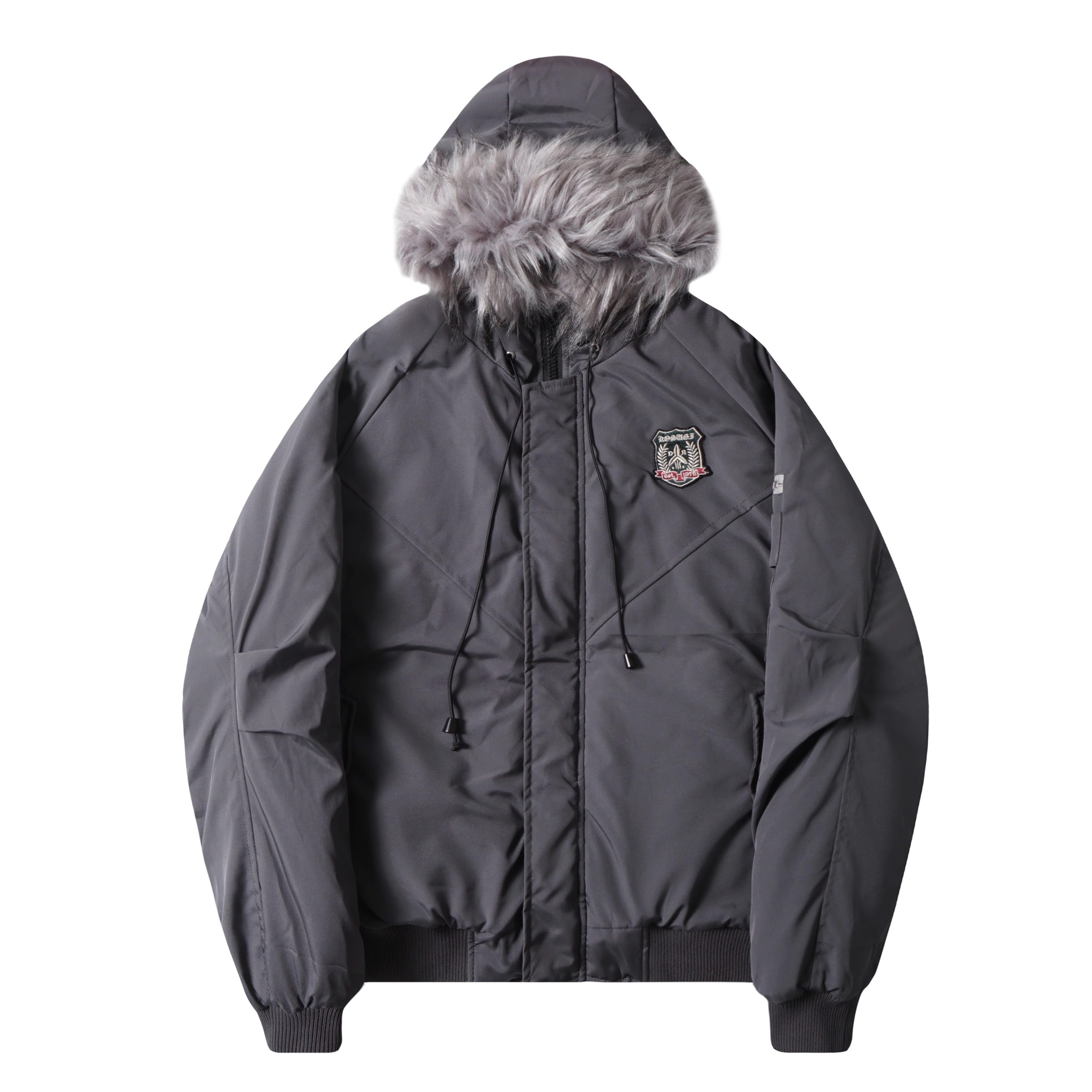 Work Style Fur Collar Hooded Jacket MW10295