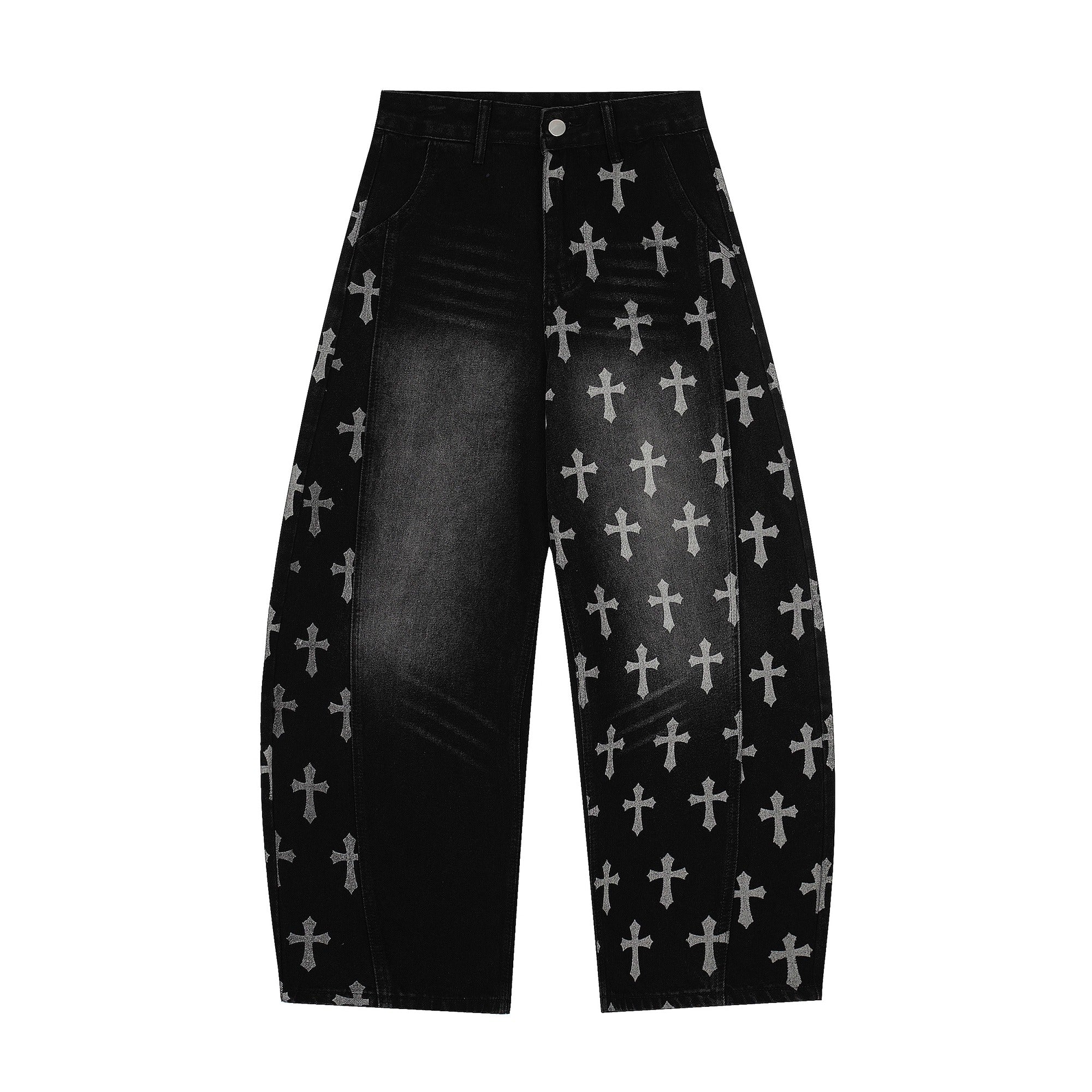 Vintage Cross Print Scimitar Jeans BK7032