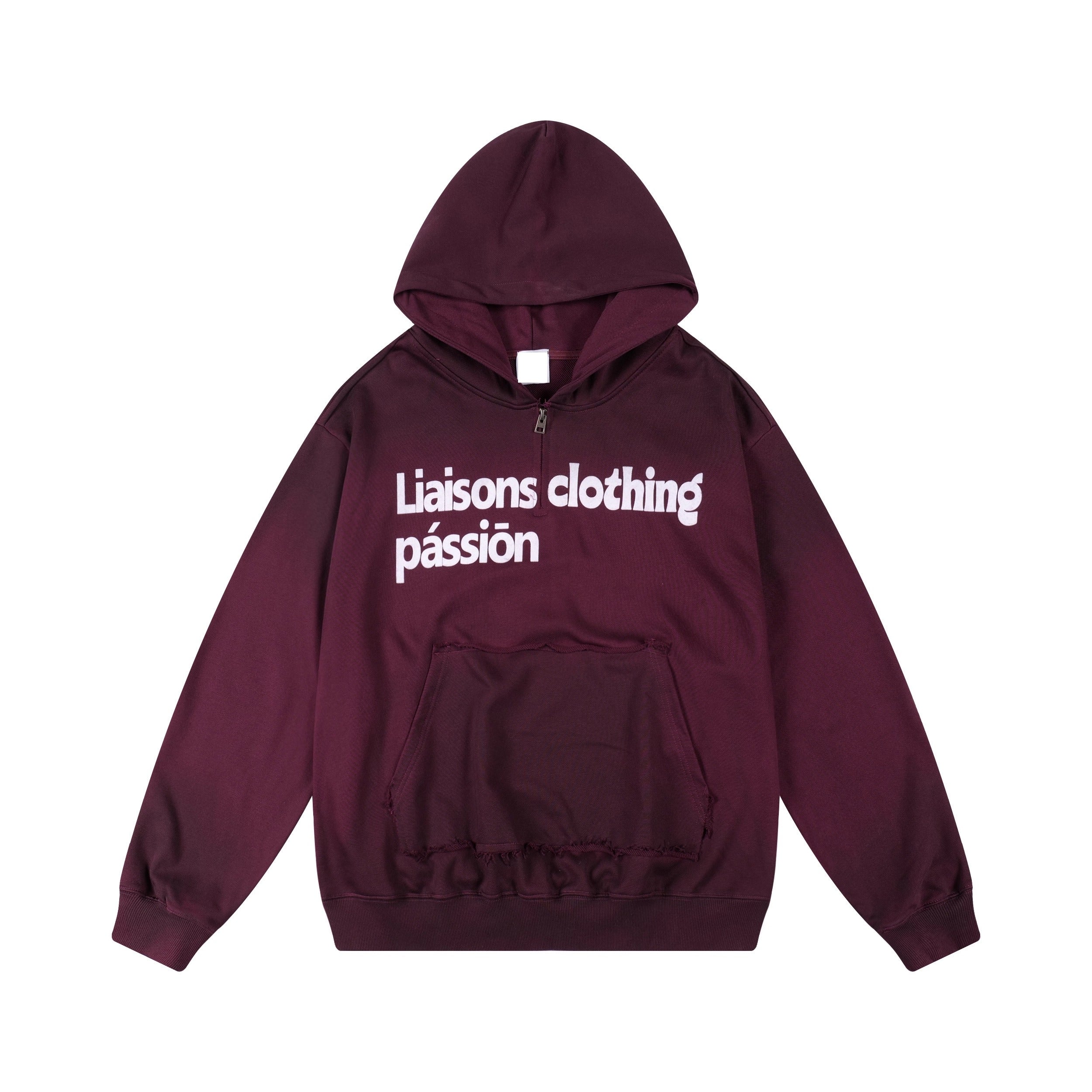 Irregular Smudging Monogram Print Hoodie MN9041