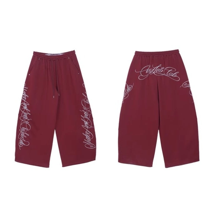 【上下別売り】Gothic Letter Embroidery Hooded Sweat Parka & Pants Set-up CB1001