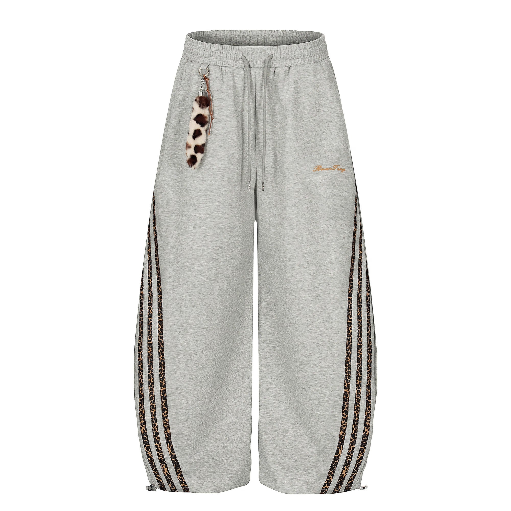 Leopard Striped Loose Sweat Curve Pants BK7053