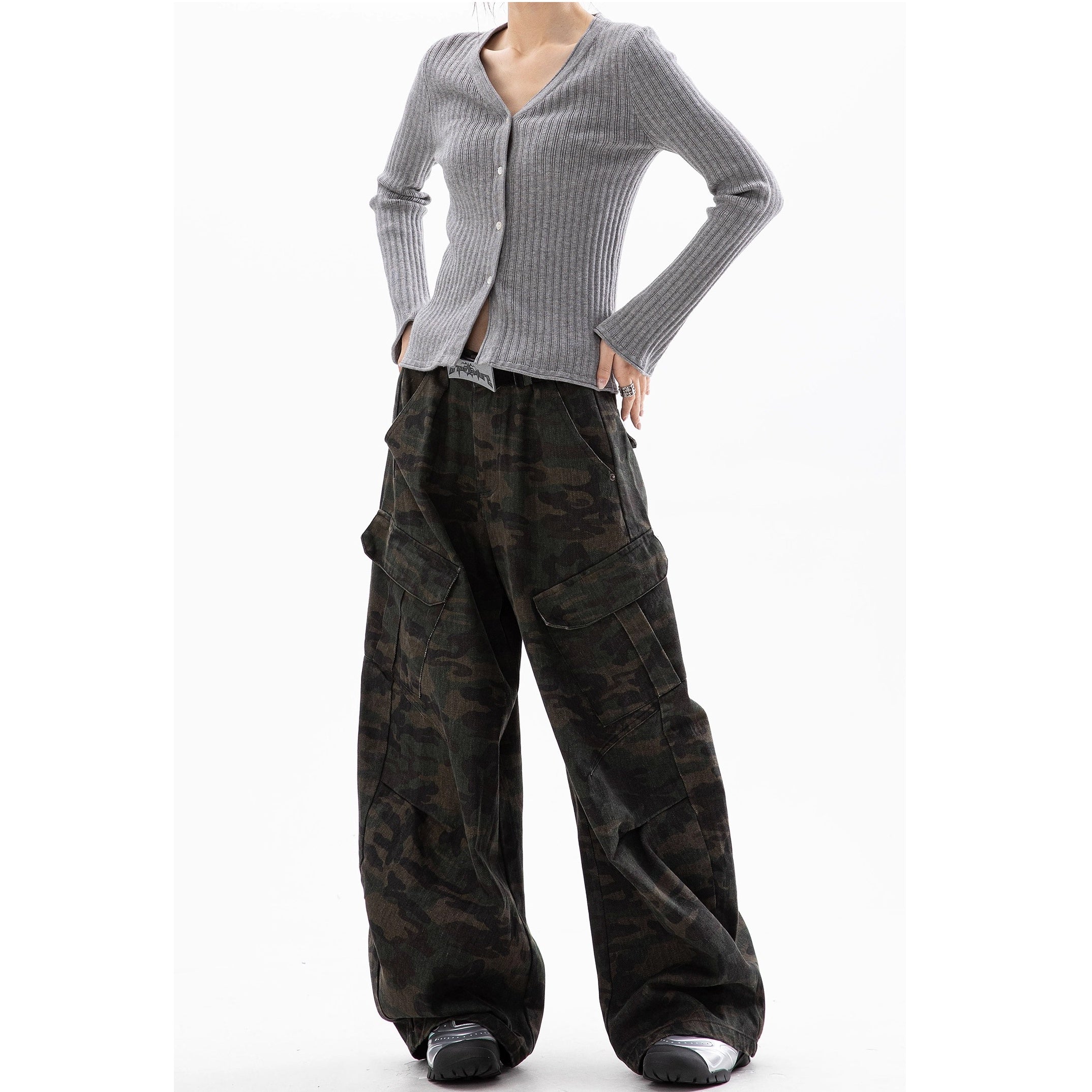 Vintage Camouflage Loose Cargo Pants IC9112