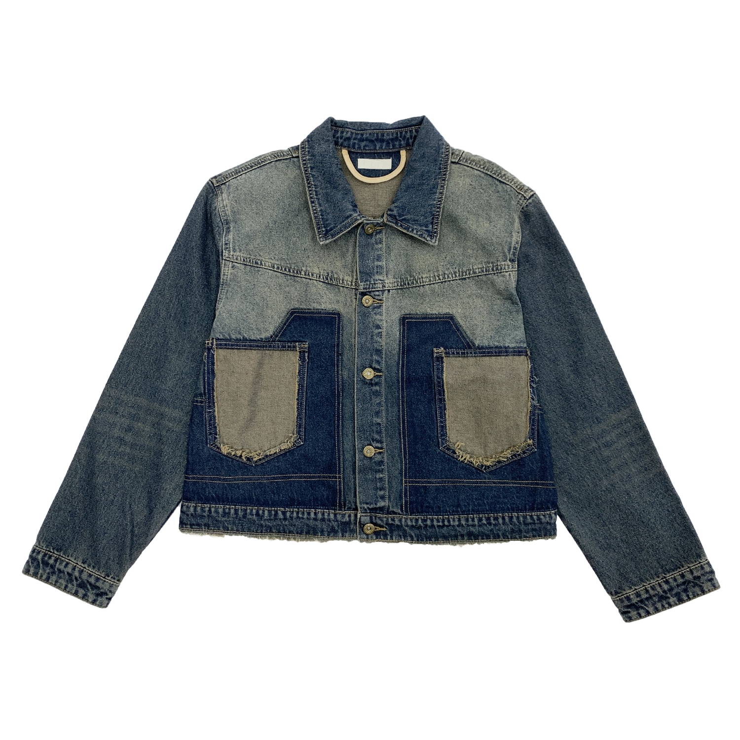 【上下別売り】Irregular Stitching Washed Denim Jacket  & Jeans Set-up MN9037
