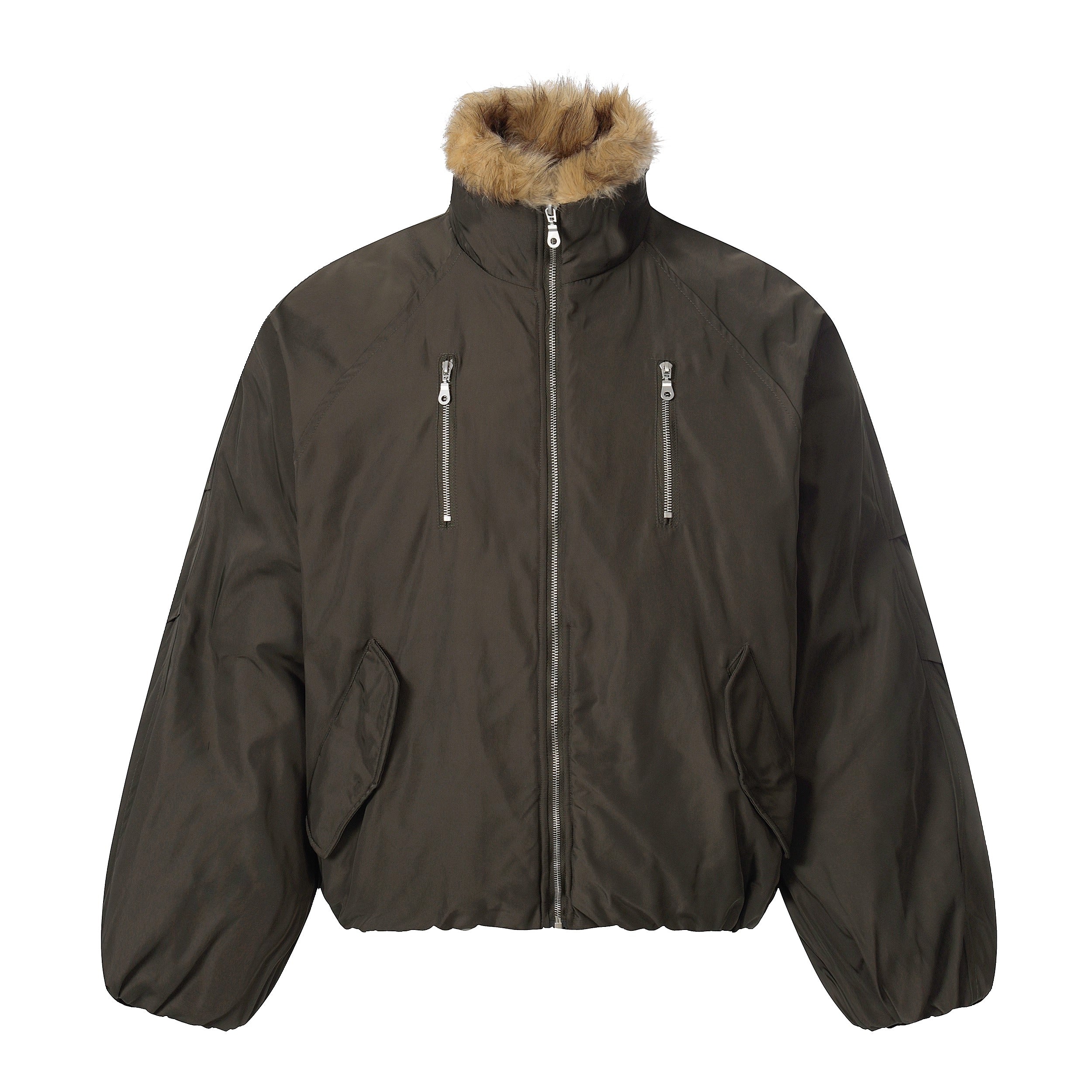 Stand Collar Fur Stitch Jacket EZ257