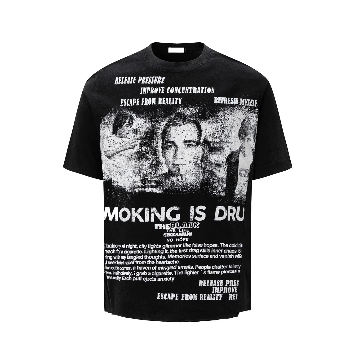 Newspaper Portrait Print T-shirt MN9010