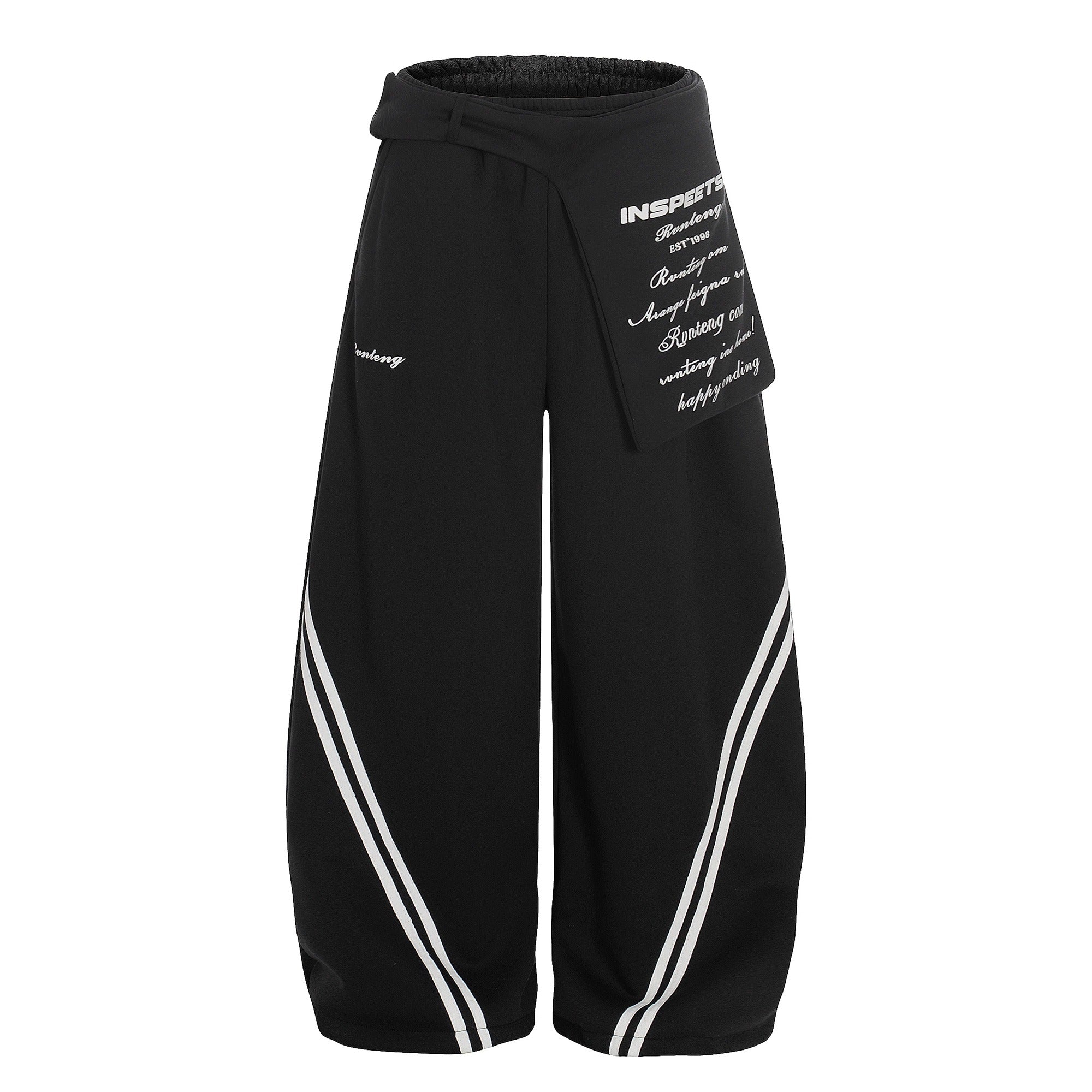 Waist Layered Design Curve Sweat Pants BK7062
